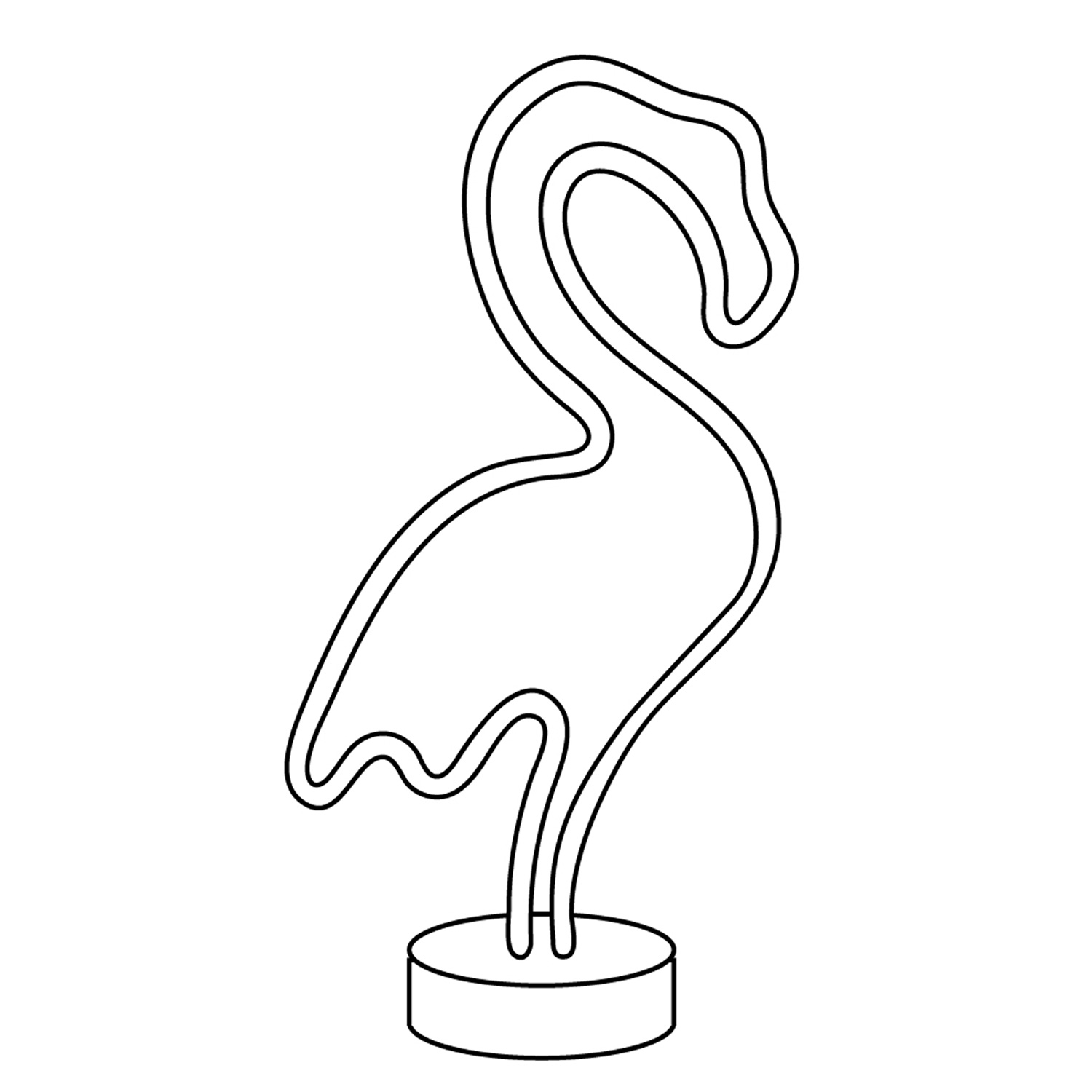 LED NEON Figur FLAMINGO - Dekoleuchte - H: 30cm - Batterie oder USB Betrieb - stehend - pink