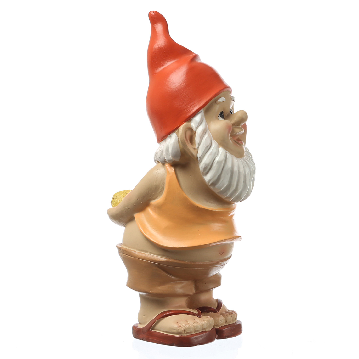 Gartenzwerg BERT mit Zitronen - Frecher Zwerg mit nacktem Po  - Polyresin - H: 22,5cm