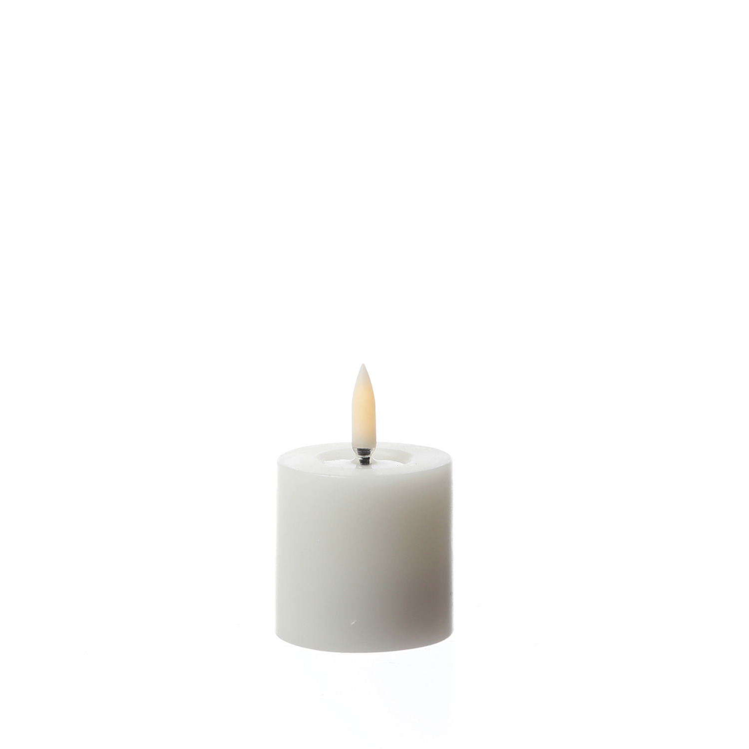 LED Mini Kerzenset THEA - Echtwachs - 3 Groessen - D- 5cm - Timer - weiss - 3er Set