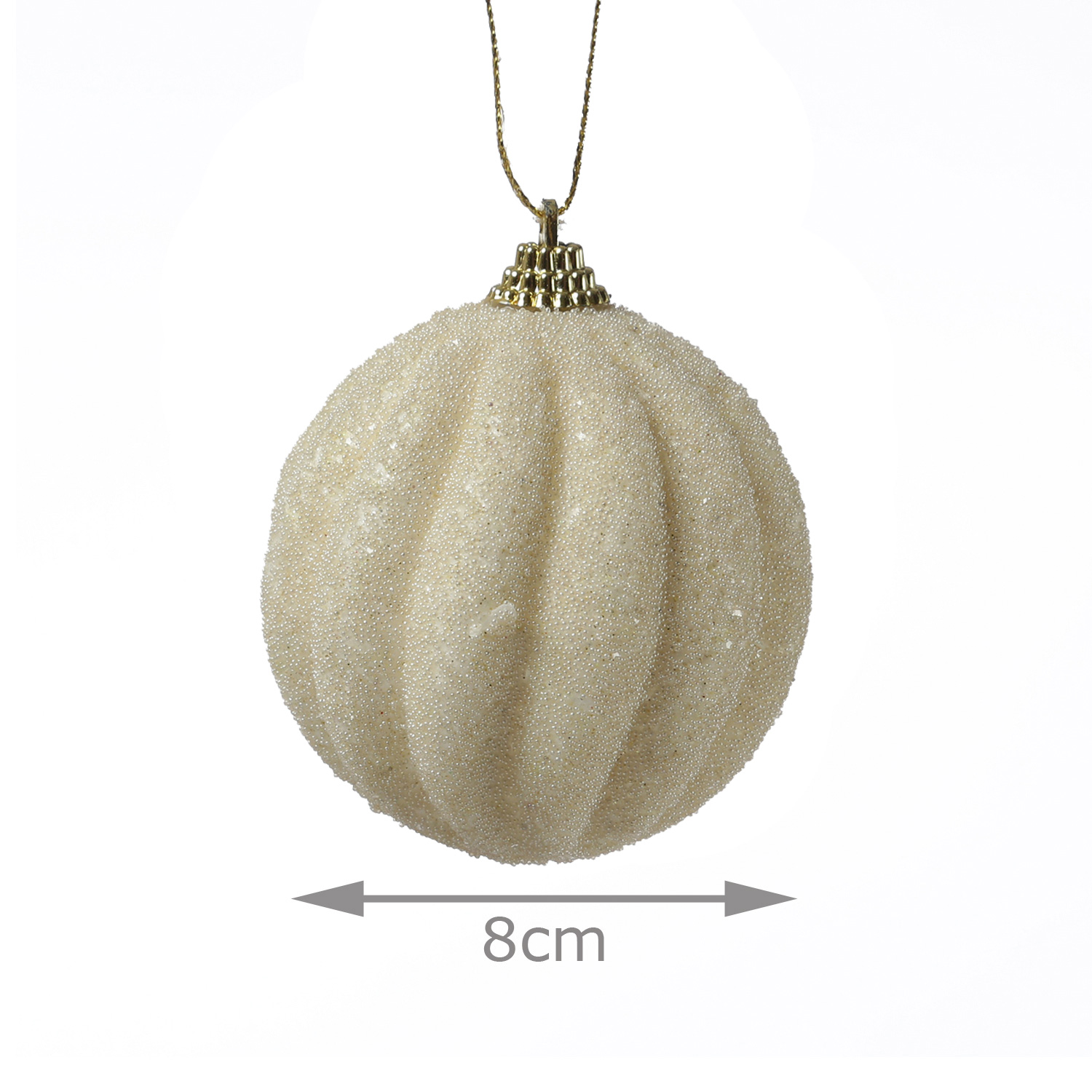Christbaumkugeln - Weihnachtsbaumkugeln - bruchfest - D: 8cm - 2 Designs - creme - 12er Set