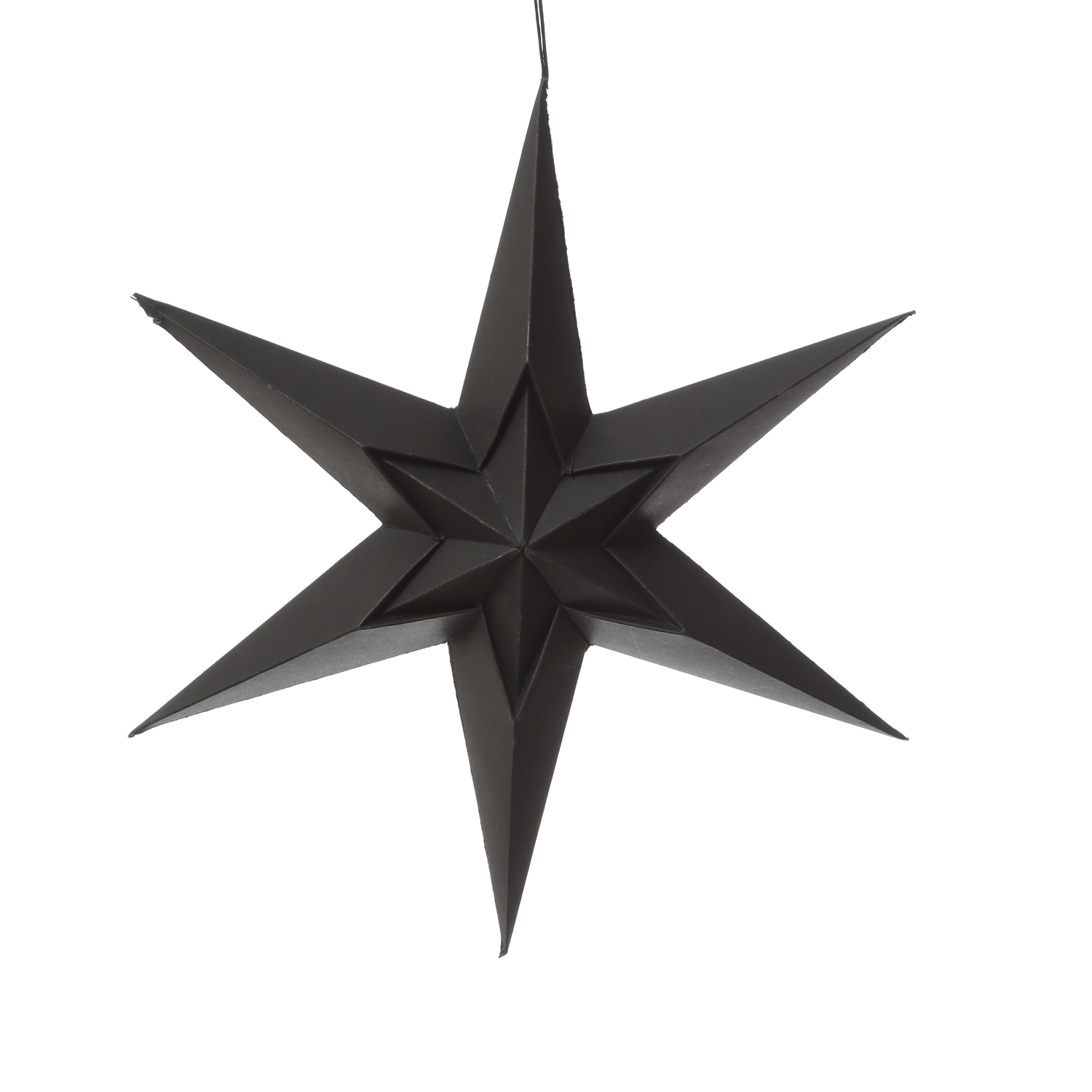 Papierstern LUNA - Dekostern - Weihnachtsstern - hängend - 6-zackig - D: 30cm - schwarz