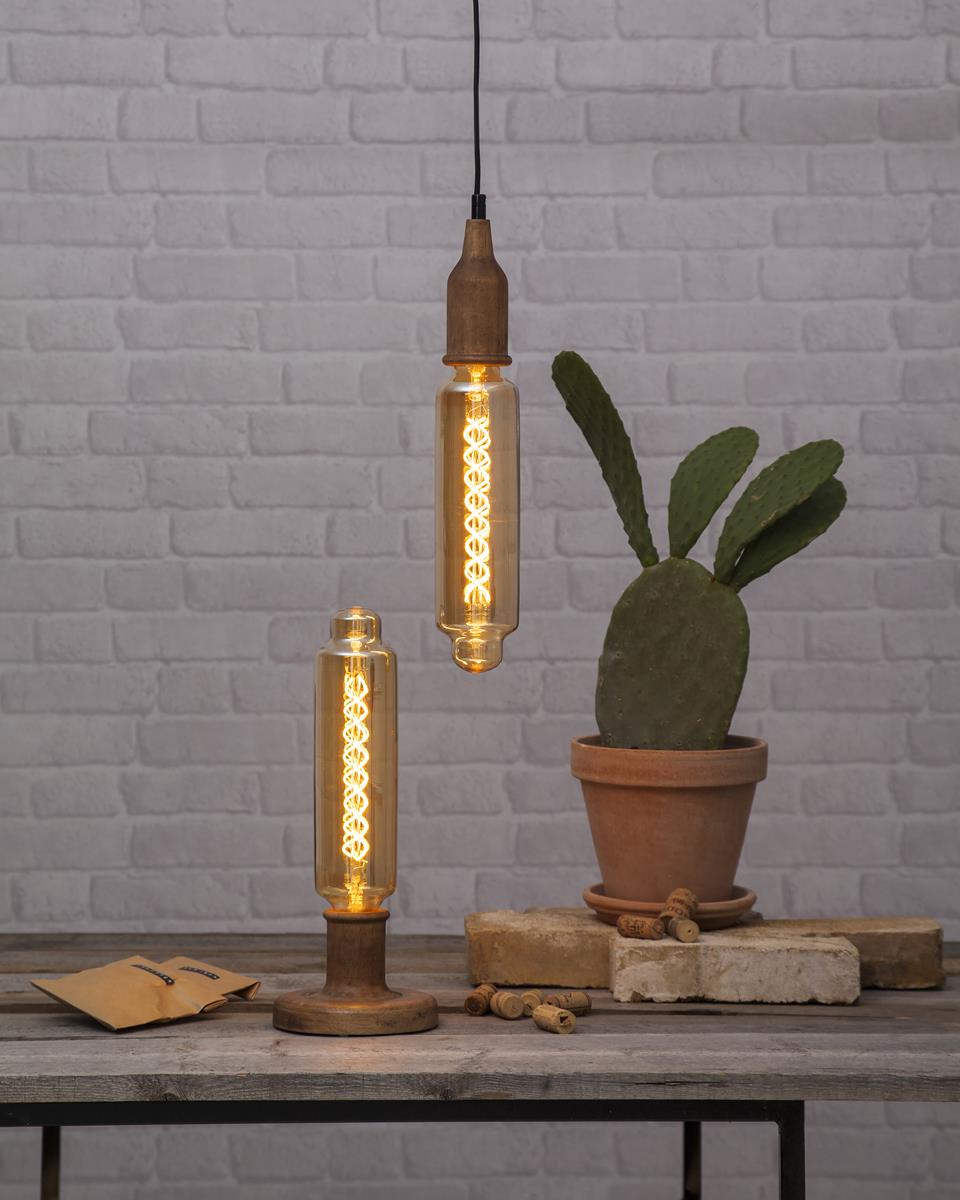 LED DEKO Leuchtmittel VINTAGE SPIRAL AMBER 310mm - E27 - 4,7W - WW 2000K - 190lm - dimmbar