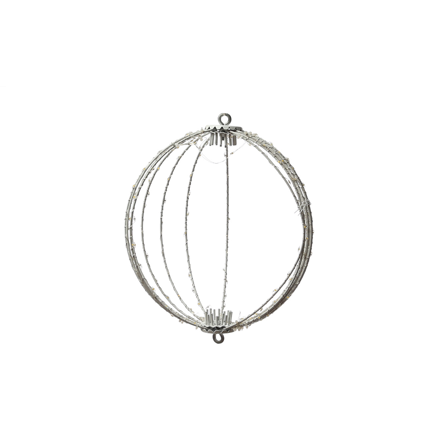 LED Drahtkugel - 3D Leuchtkugel - D: 28cm - 192 warmweiße LED - faltbar - 8 Modi/Timer - Innen/Außen