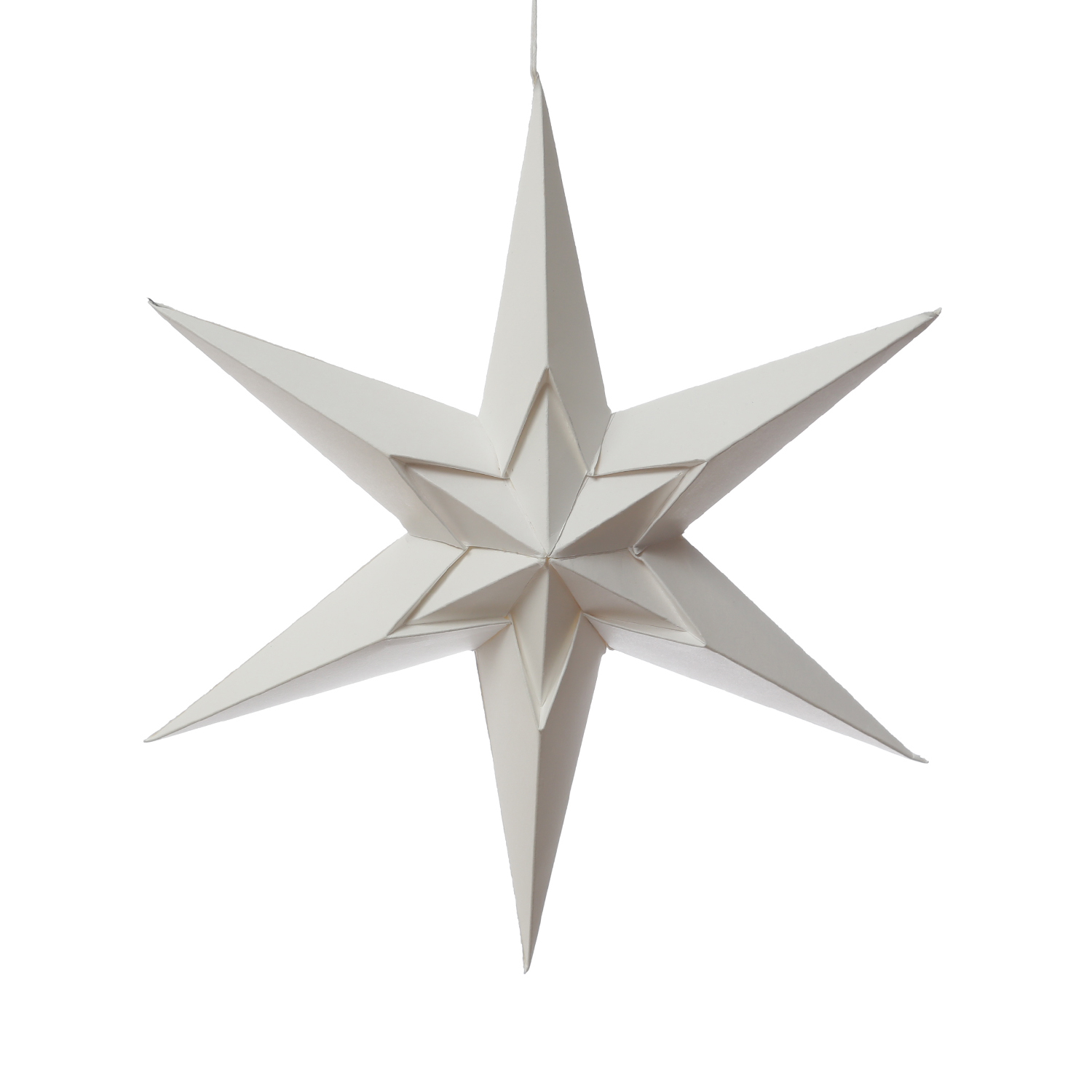 Papierstern LUNA - Dekostern - Weihnachtsstern - hängend - 6-zackig - D: 30cm - weiß