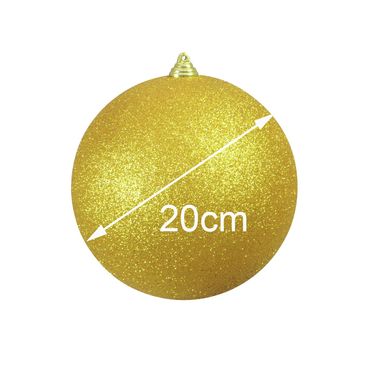 XL Dekokugel 20cm - Baumkugel - gold glitzernd - Innendeko - robustes Polyethylen
