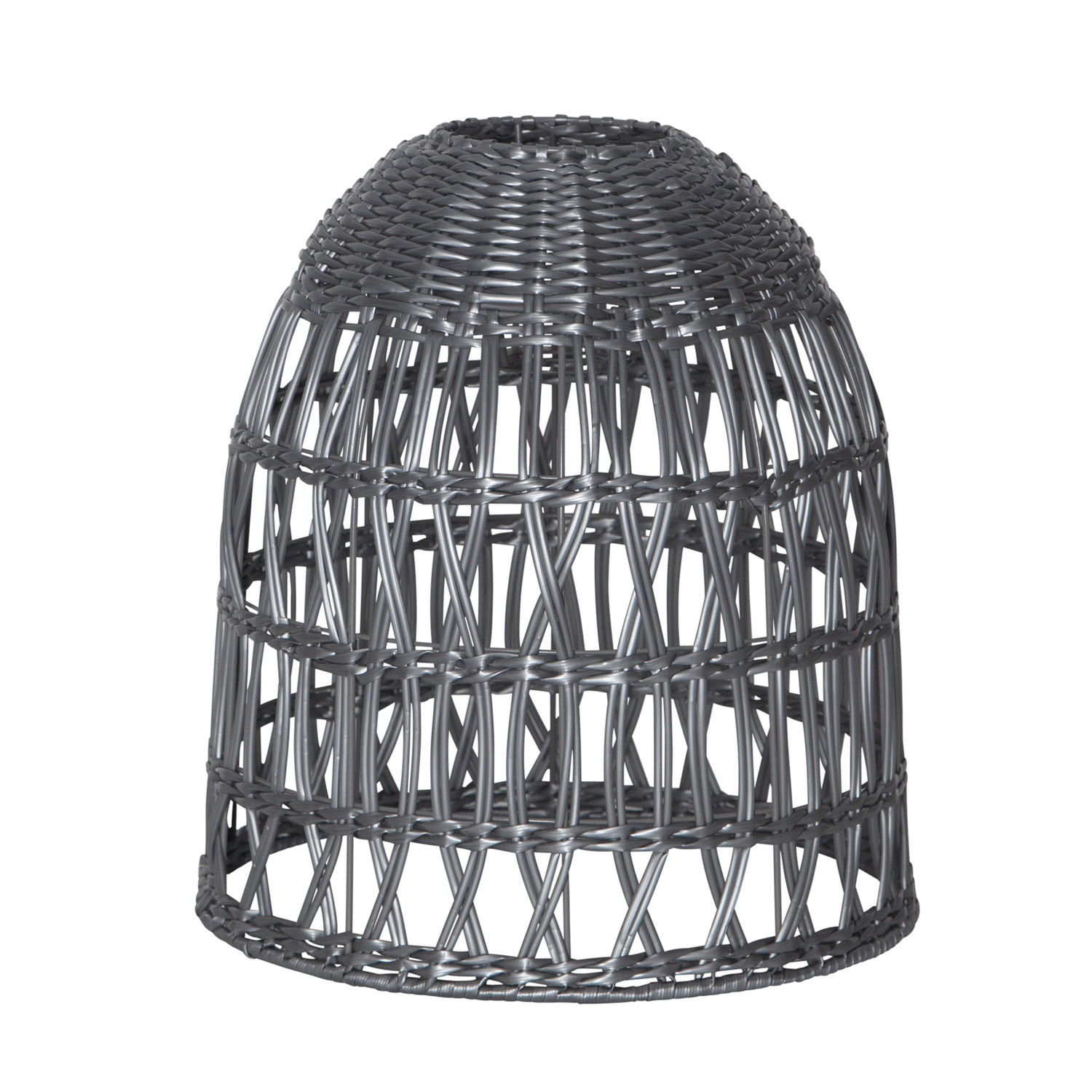 Lampenschirm Rattan wetterfest für E27 Fassungen grau H: 33cm Garten Terasse