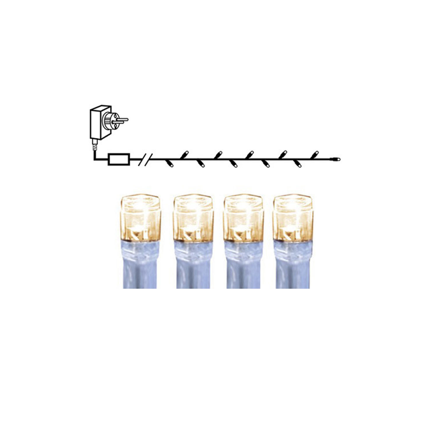 LED Lichterkette - Serie LED - 80 warmweiße LED - L: 8m - transparentes Kabel - für Außen