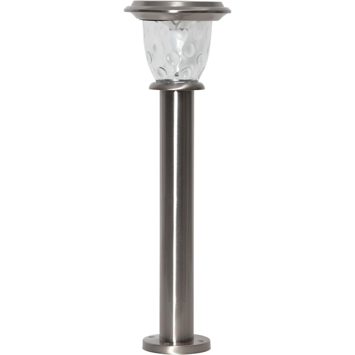 LED Solar Wegleuchte "Pireus" - Edelstahl - warmweiße LED - H: 61cm - D: 19cm - Dämmerungssensor