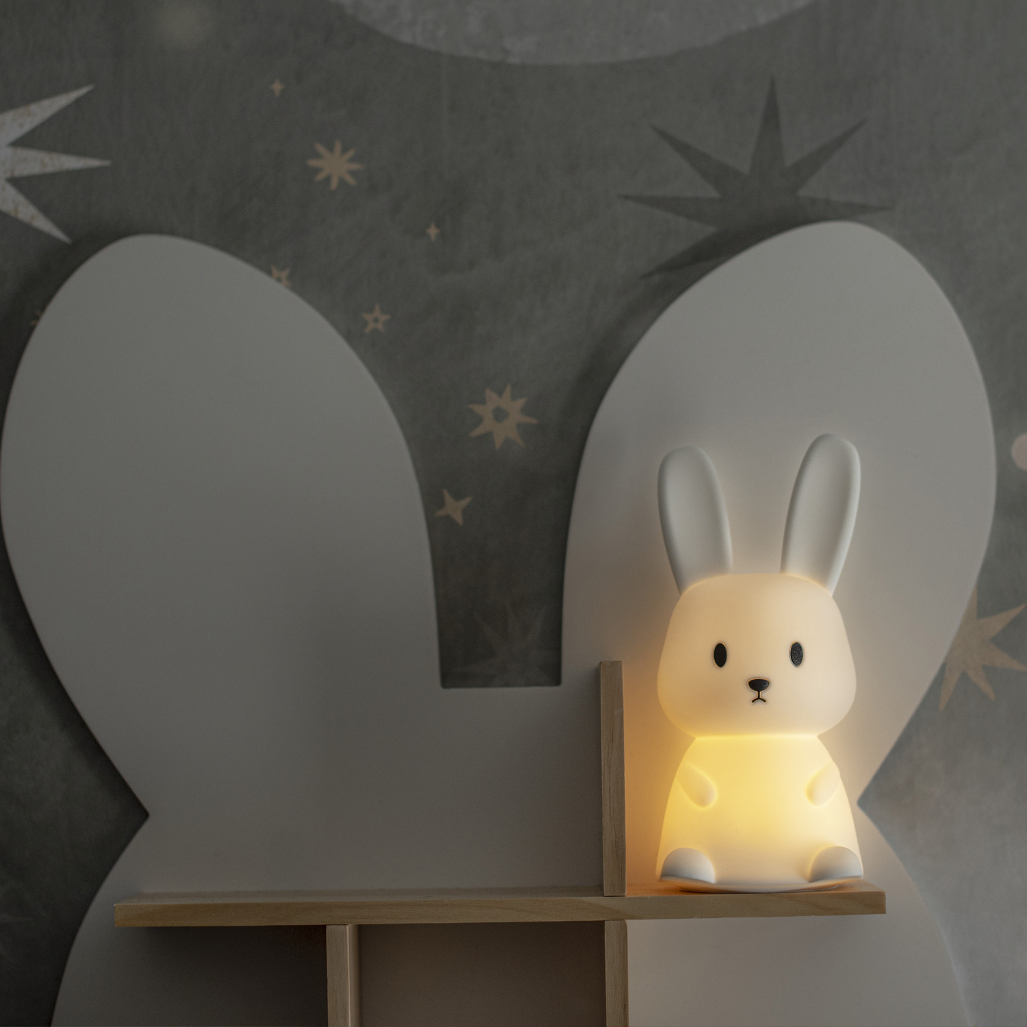 LED Nachtlicht Hase STUPSI - Einschlaflicht - H: 20cm - Warmweiß/Farbwechsel - Batteriebetrieb