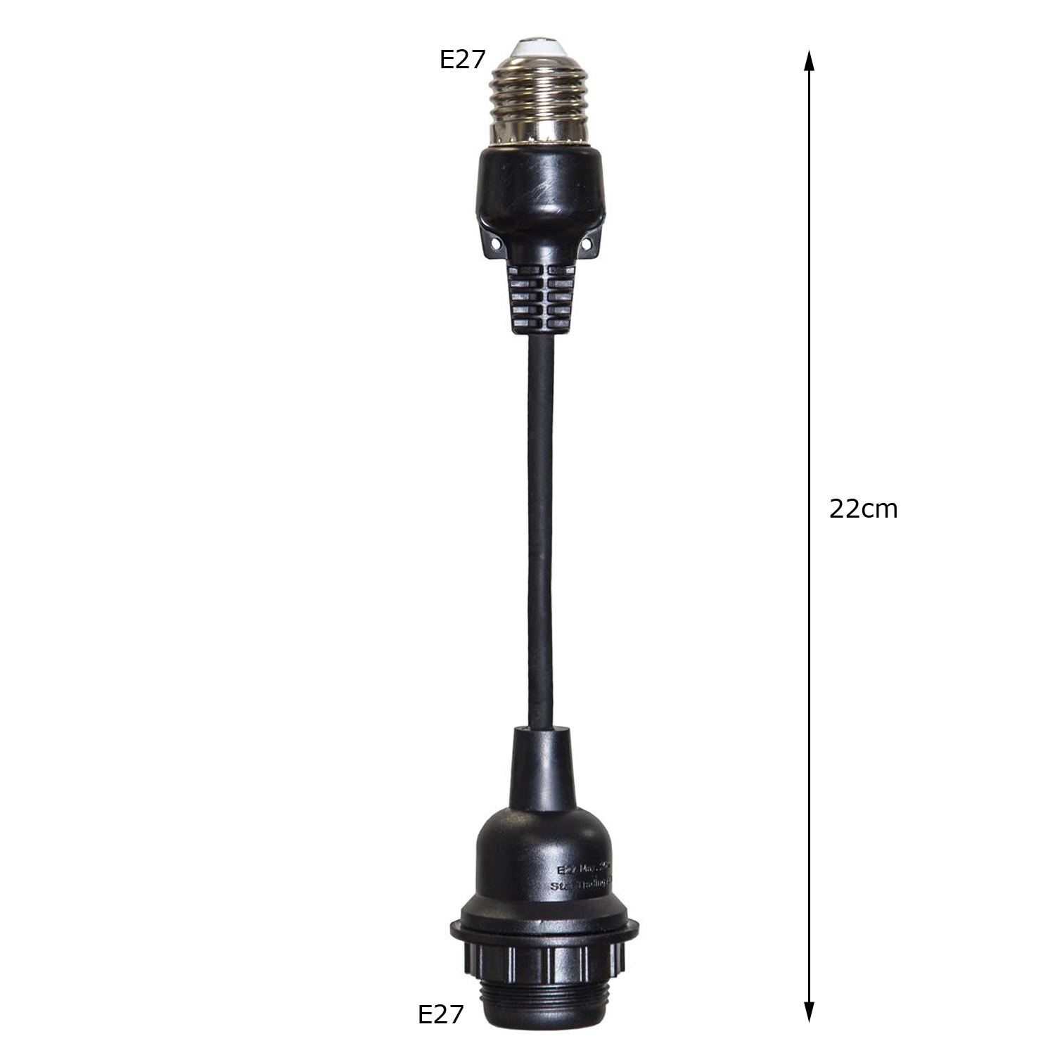 Verlängerung für E27-Fassungen für Lichterkette - L: 22cm - 1 Stück - outdoor - schwarz