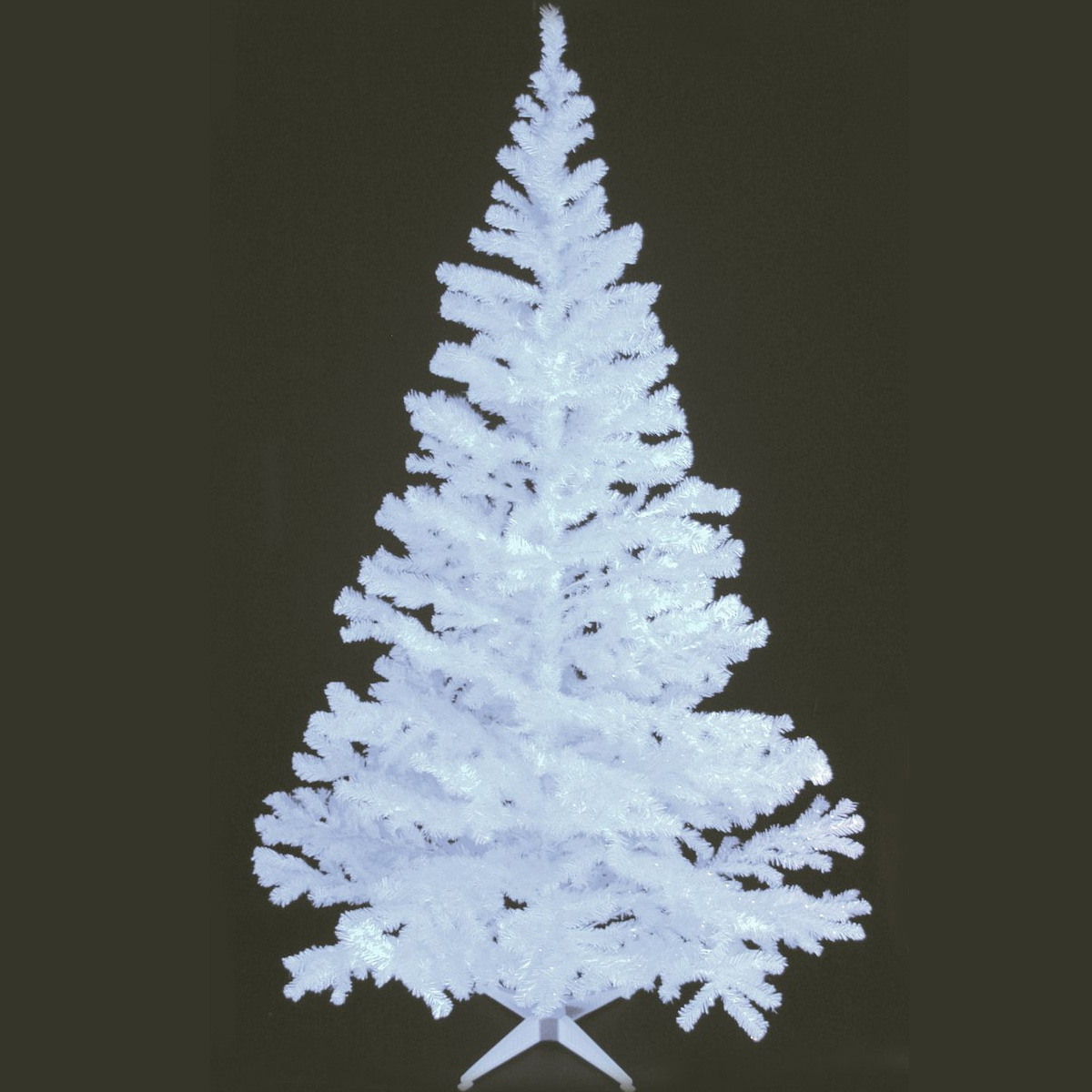 Tannenbaum UV glitzerweiß, 210cm - inkl. Ständer - unter Schwarzlicht leuchtend
