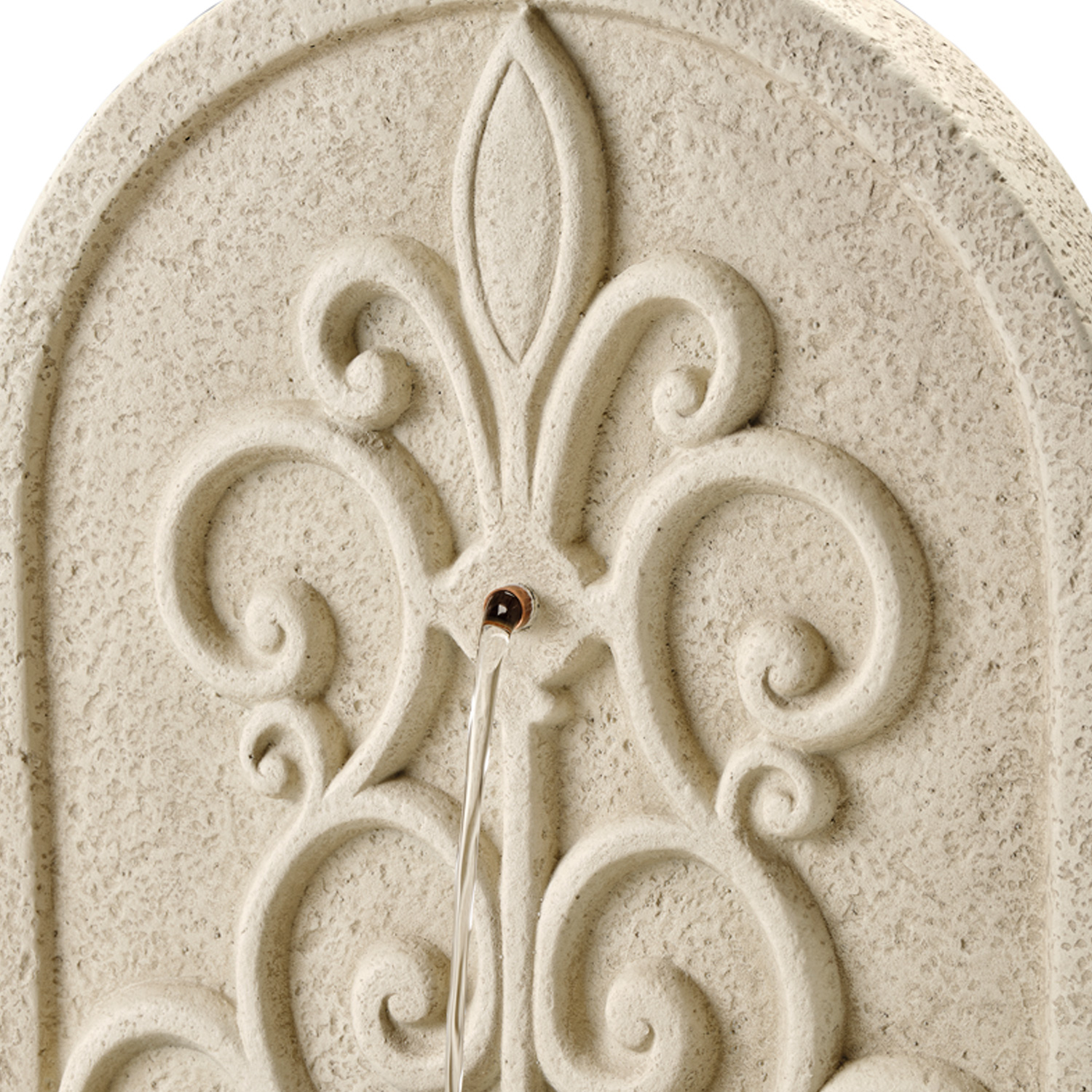 Brunnen - Wand- und Standbrunnen - rund - GRC Beton - H: 54cm - Außen - beige