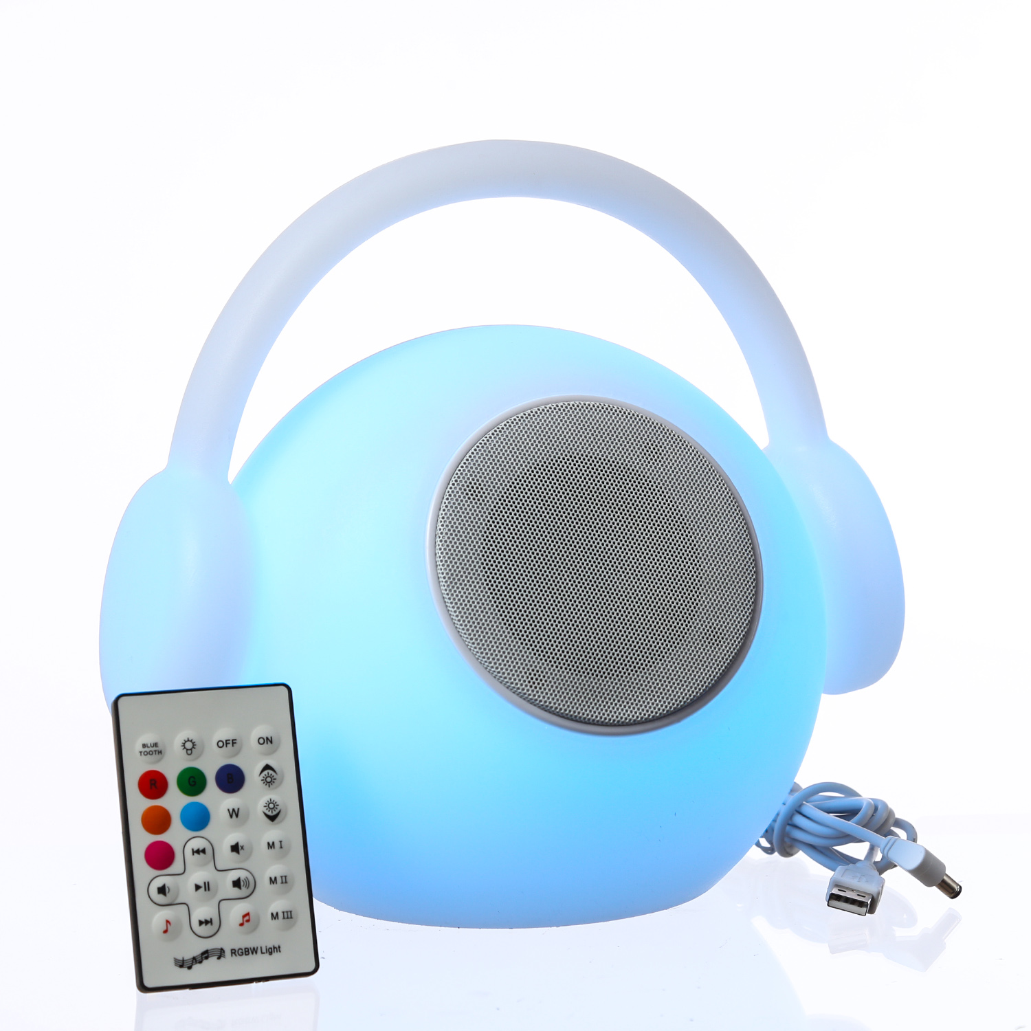LED Tischleuchte mit Lautsprecher EVE - 15 farbwechselnde LED - H: 27cm - Fernbedienung - für Außen