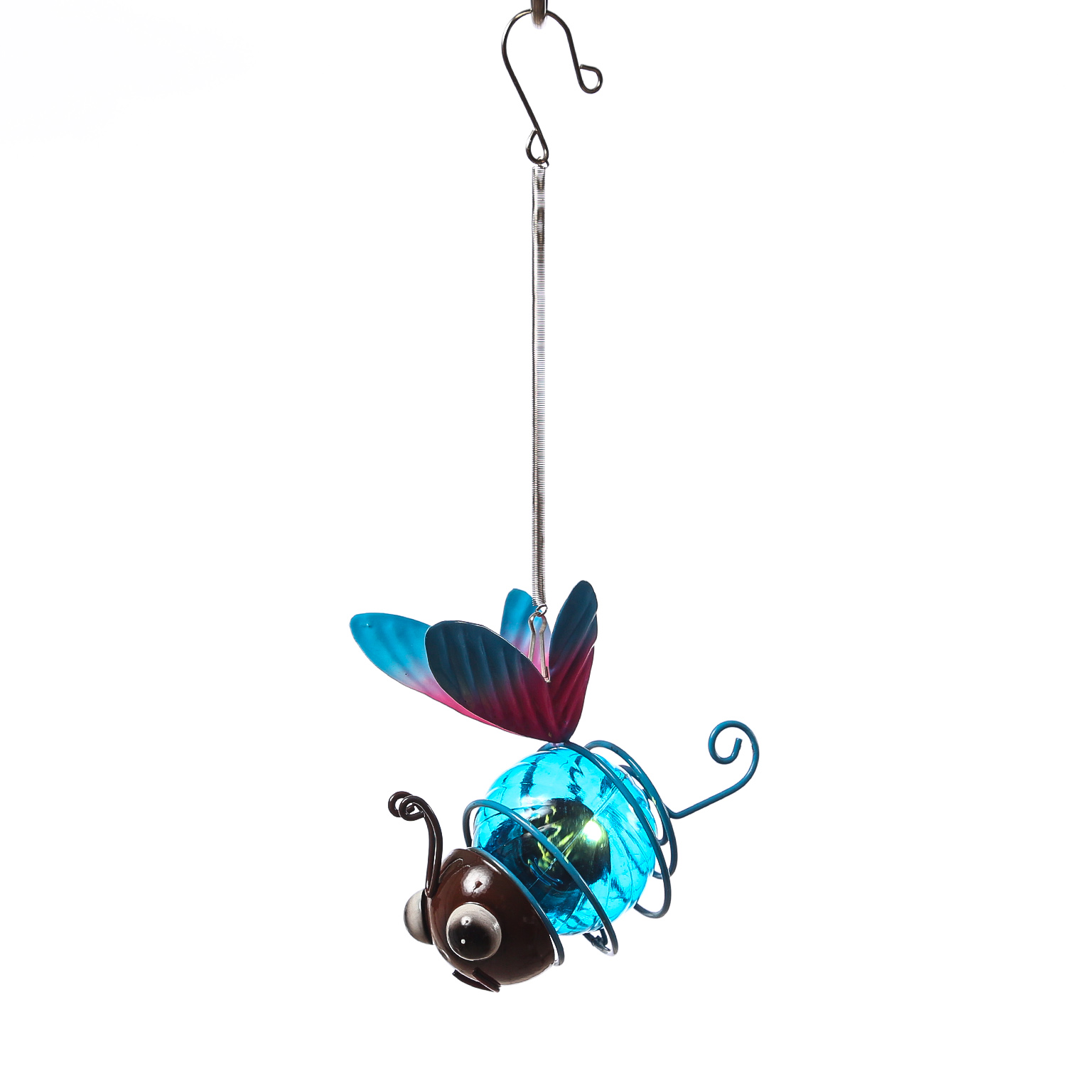 LED Solar LIBELLE - Gartenfigur - hängend - 1 warmweiße LED - H: 11,5cm - für Außen - blau