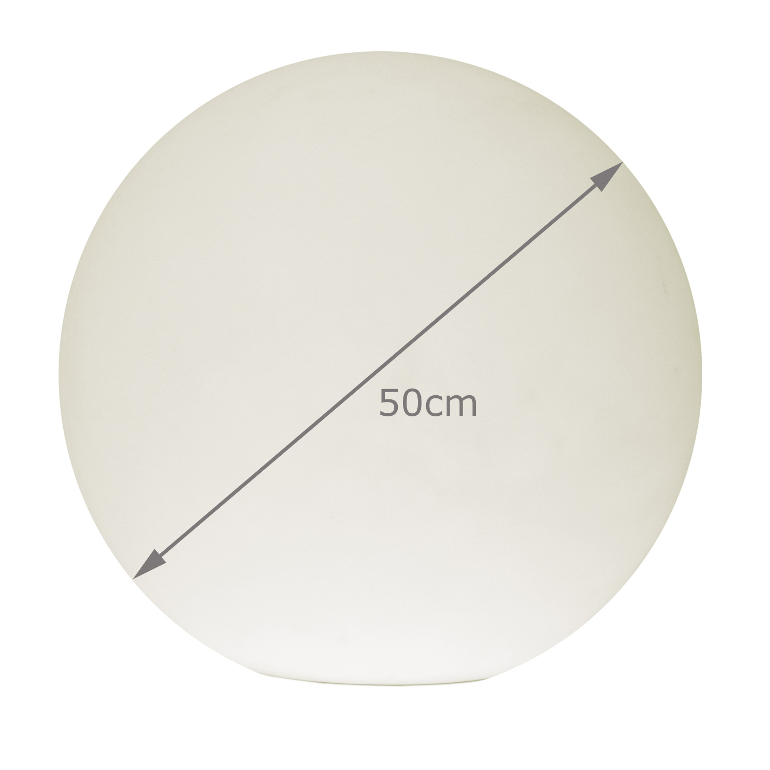 Leuchtobjekt outdoor KUGEL 50cm mit E27 Fassung - warmweißes 1W Leuchtmittel