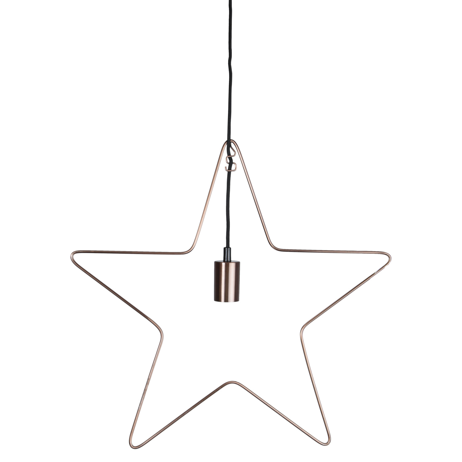 Lampenhalterung Stern - Hängestern - Dekoleuchte - 5-zackig - inkl. E27 Fassung - H: 50cm - kupfer
