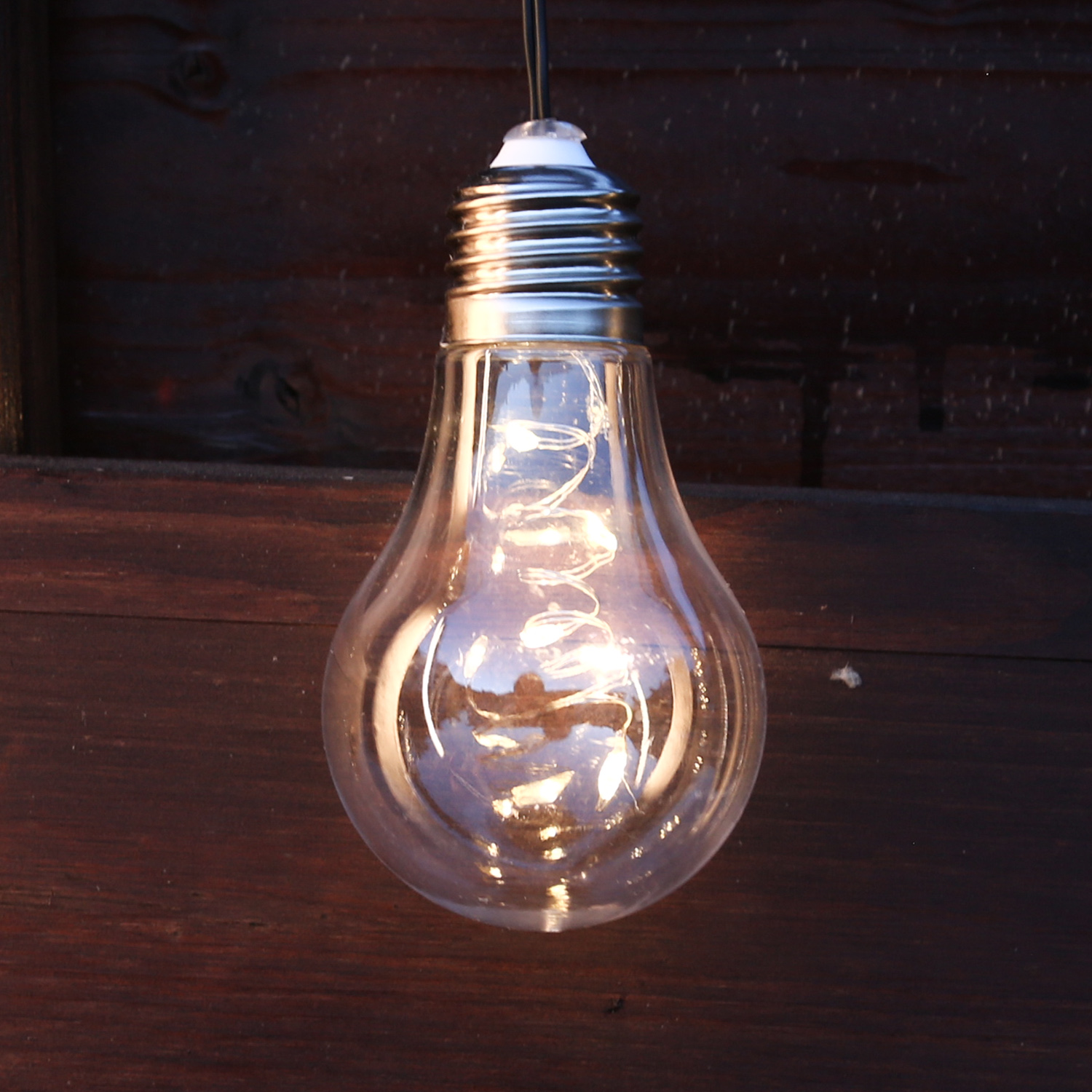 LED Solar Lichterkette GLOW - 10 transparente Glühbirnen - warmweiße LED - L: 4,5m