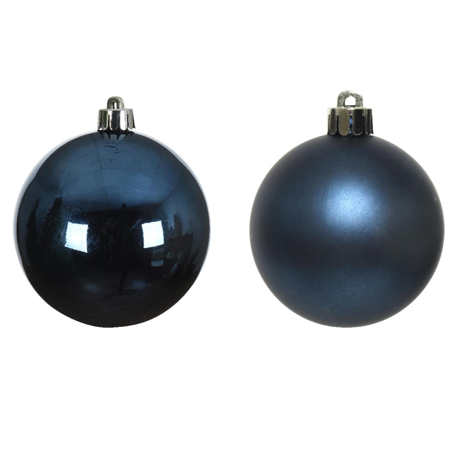 Christbaumkugel - Weihnachtskugel - bruchfest - D: 4cm - glänzend und matt - dunkelblau - 16er Set