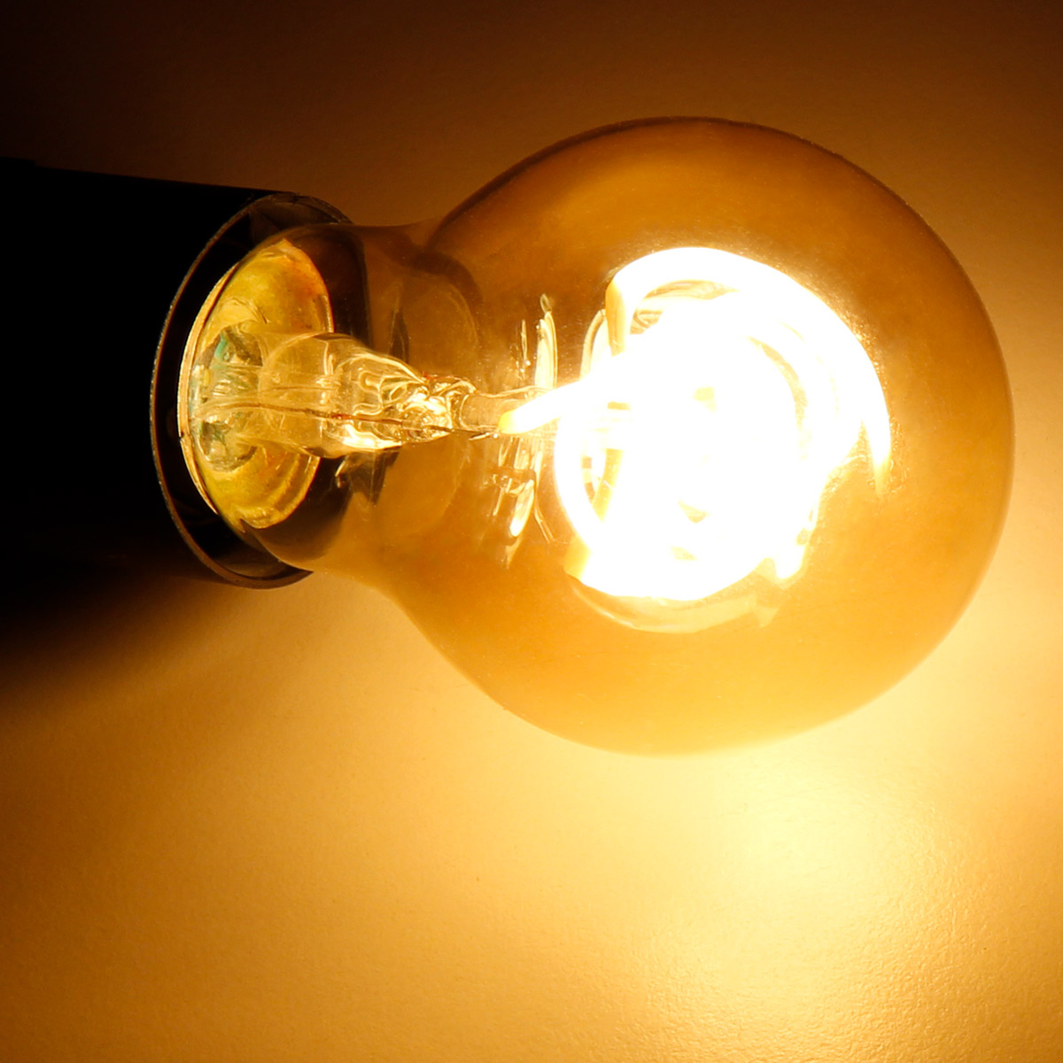 4 x LED Tropfenlampe RETRO-GOLD-Filament - E27 - 6W - 420lm - 2200K