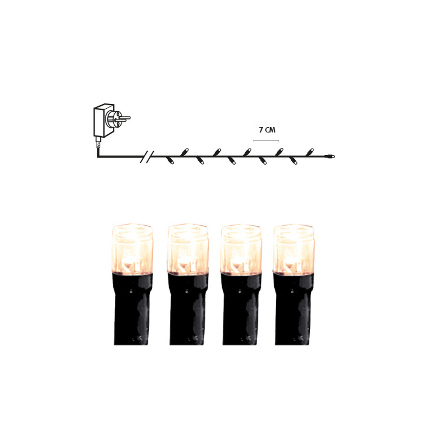 LED Lichterkette - Serie LED - outdoor - 360 kaltweiße LED - L: 25,2m - schwarzes Kabel