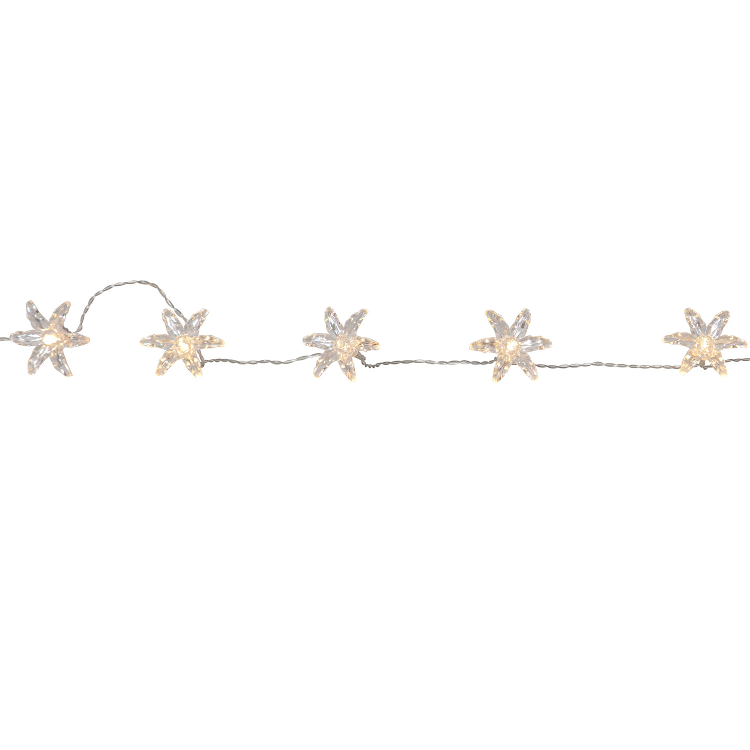LED Lichterkette IZY Blume - 10 warmweiße LED - L: 1,35m - Timer - Batterie - Innen