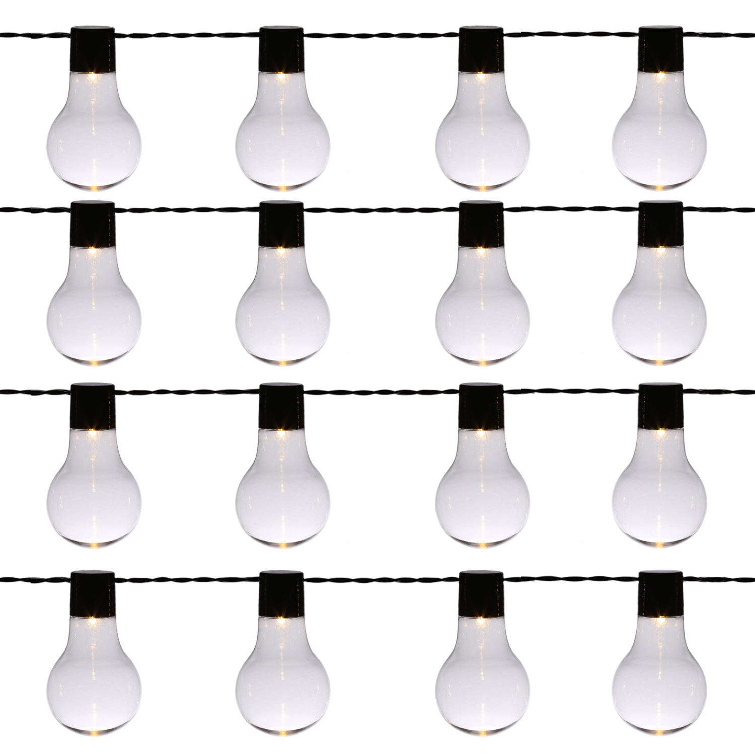 LED Party Lichterkette - 16 transparente Glühbirnen - warmweiße LED - 4,5m - für Außen