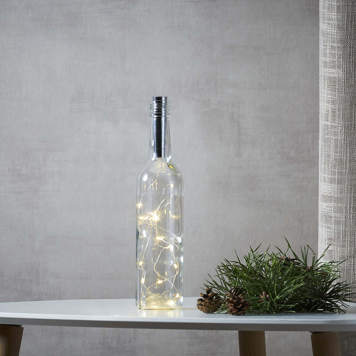 LED Drahtlichterkette KORKEN - für Flaschen - Mini Ananas und Melonen - Timer - L: 70cm