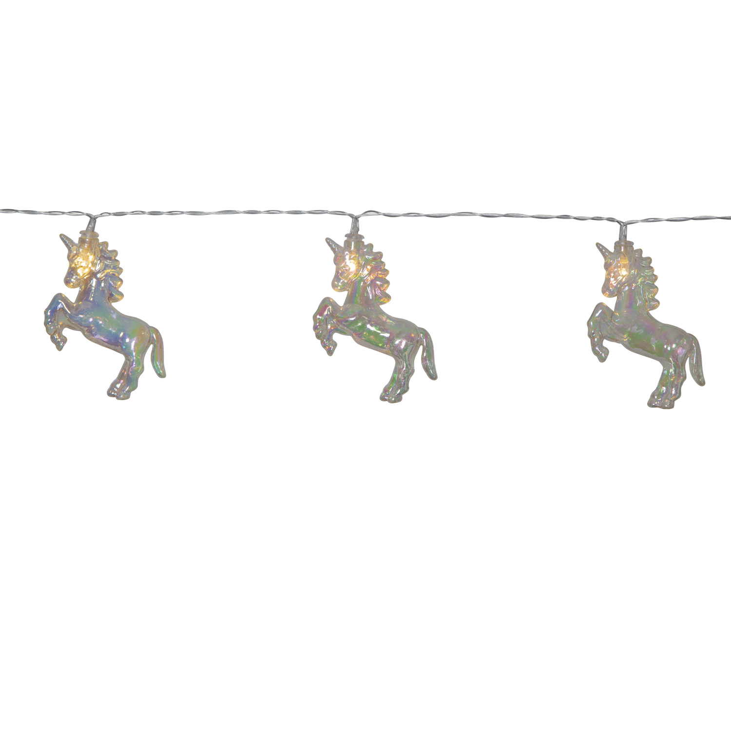 LED Lichterkette Einhorn - 10 warmweiße LED - Batteriebetrieb - L: 1,35m - für Innen - transparent