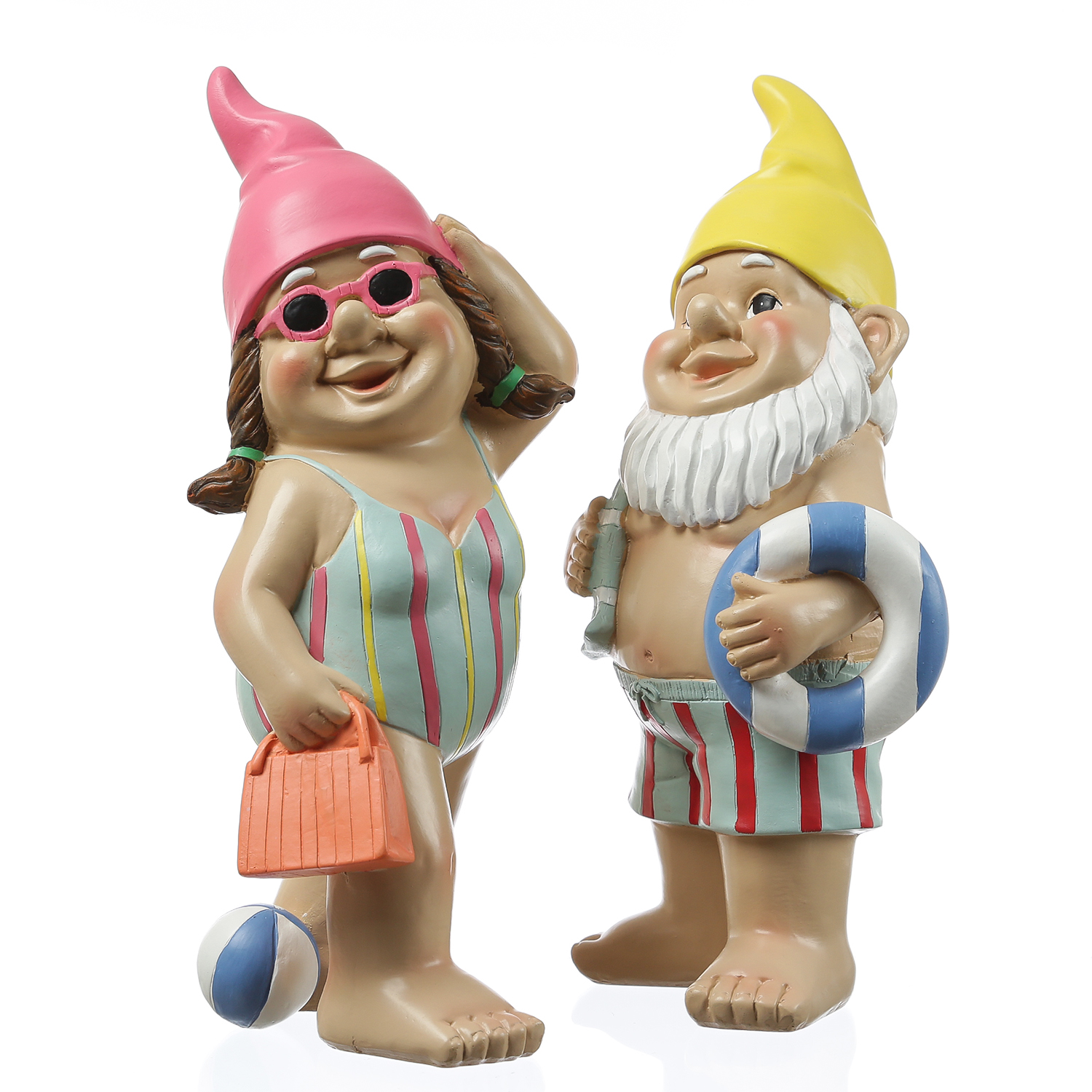 Gartenzwerg BERT - Zwerg im Badeanzug - Gartenfigur - Polyresin - H: 30cm - bunt