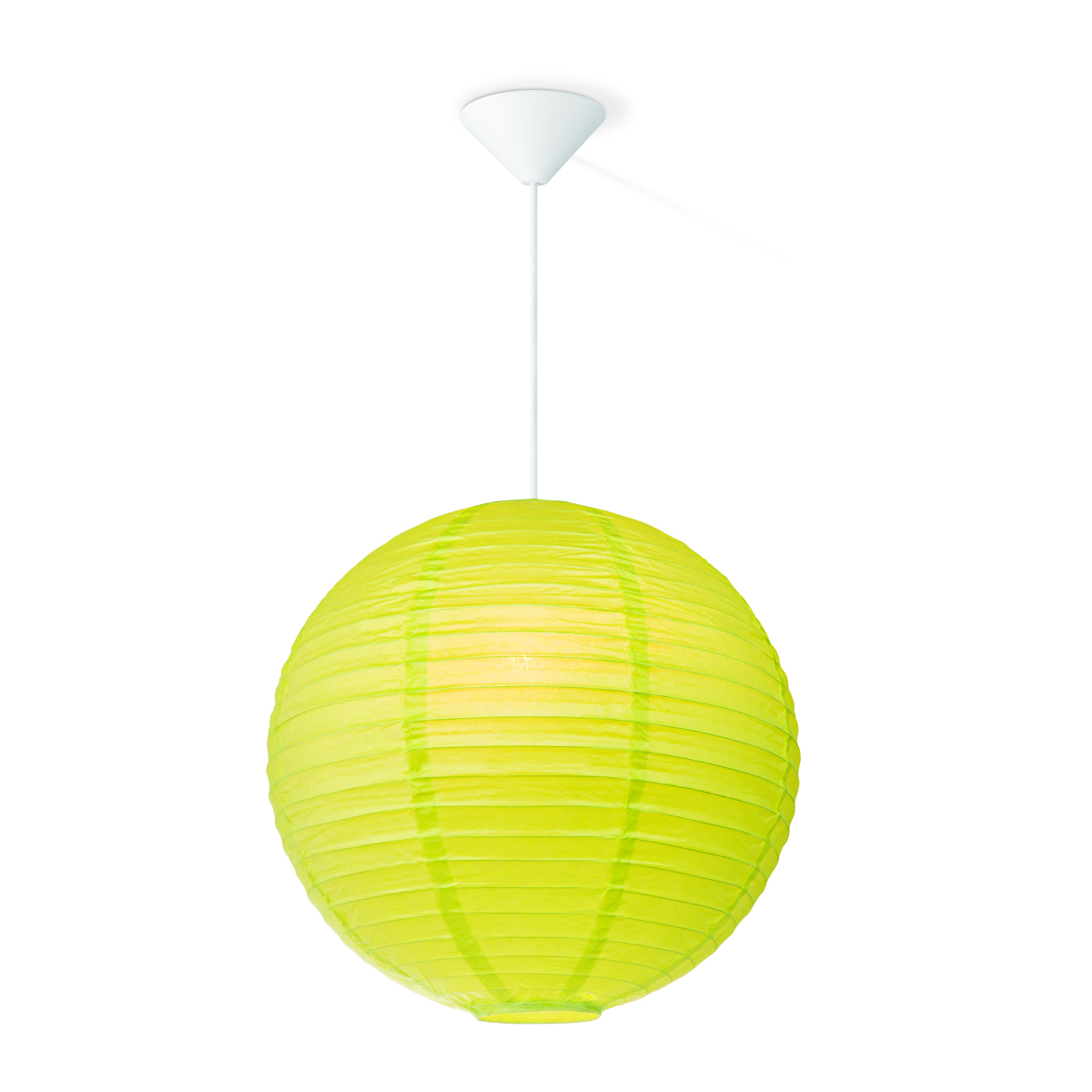 Lampion aus Papier - gelbgrün - 40cm - für E27 Hängefassungen oder Lichterketten