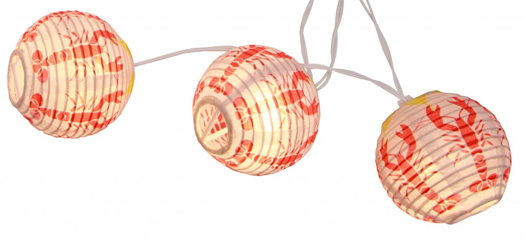 LED Lampion Lichterkette "Hummer" - 8 warmweiße LED - Batteriebetrieb - Timer - L: 1,40m
