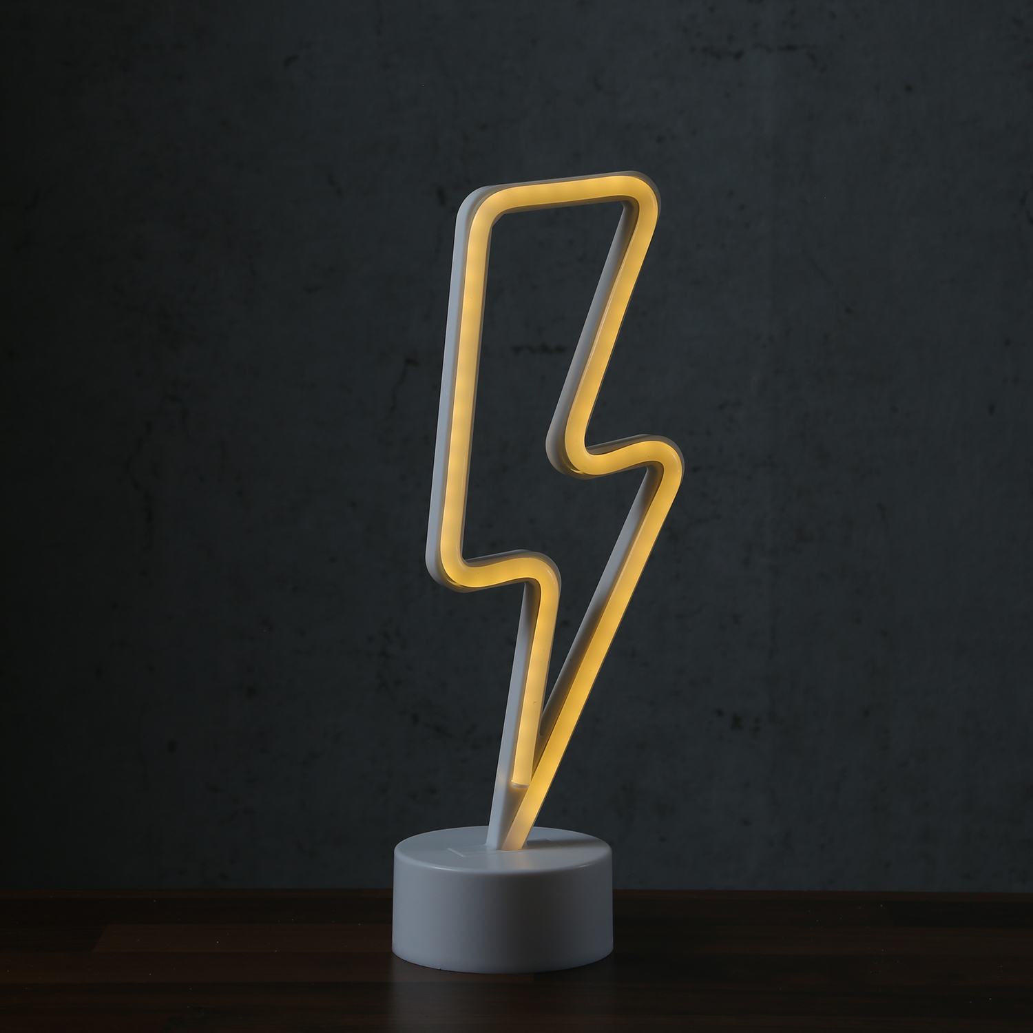 LED NEON Figur BLITZ - Dekoleuchte - H: 30cm - Batterie oder USB Betrieb - stehend - warmweiß