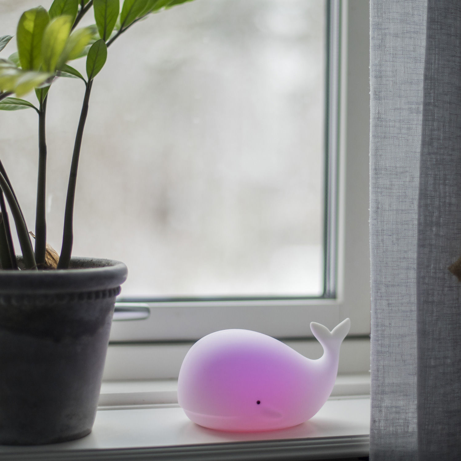 LED Nachtlicht Wal NOAH - Einschlaflicht - H: 9,5cm - Warmweiß/Farbwechsel - Batteriebetrieb