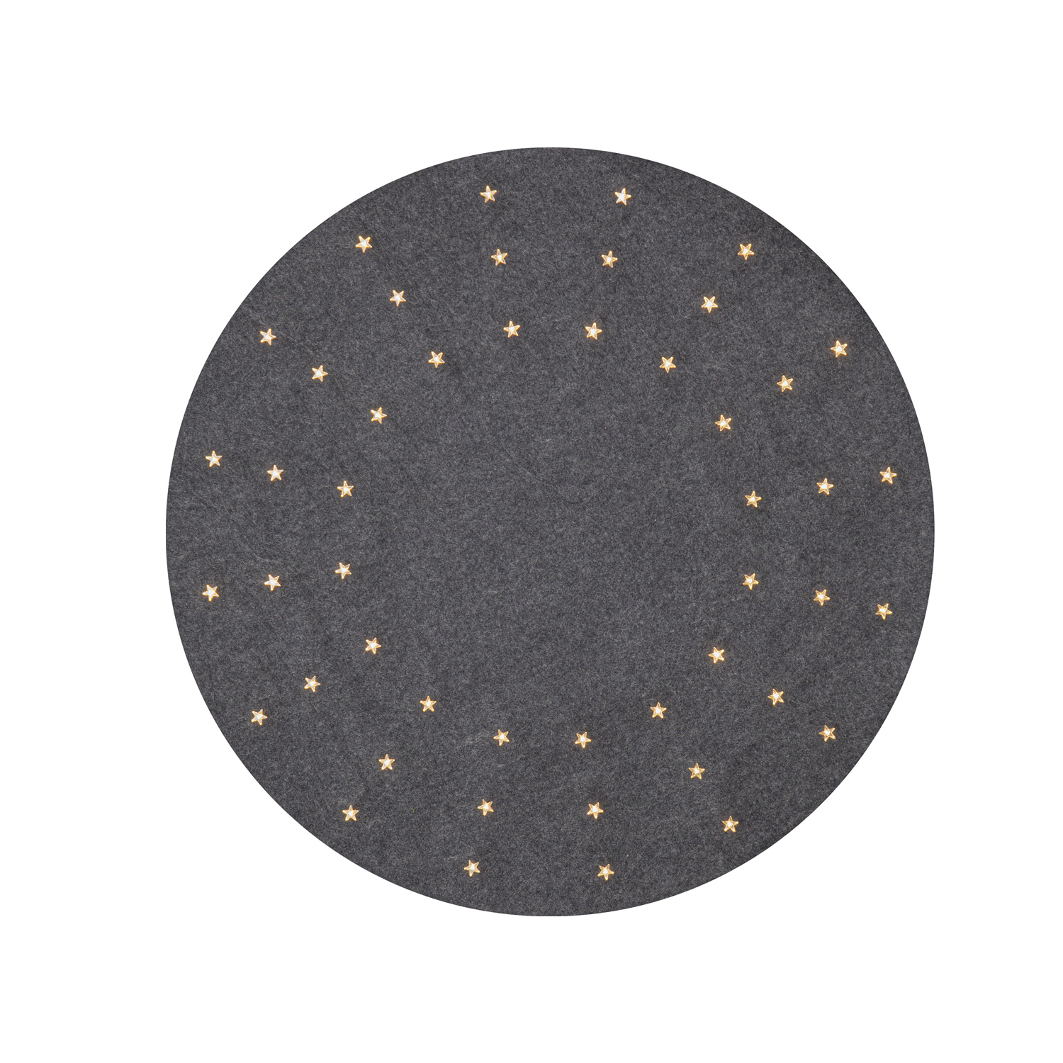 LED Weihnachtsbaumdecke aus Filz - 48 warmweiße LED - D: 80cm - für Innen - Grau