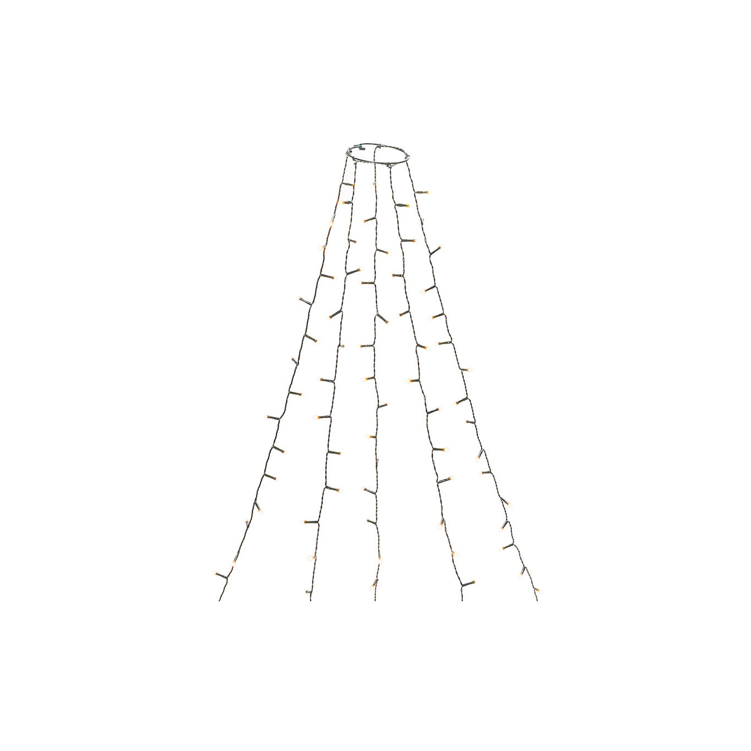 LED Baummantel Lichterkette - 5 Stränge jeweils 40 bernsteinfarbene LED - gefrostet - Timer - innen