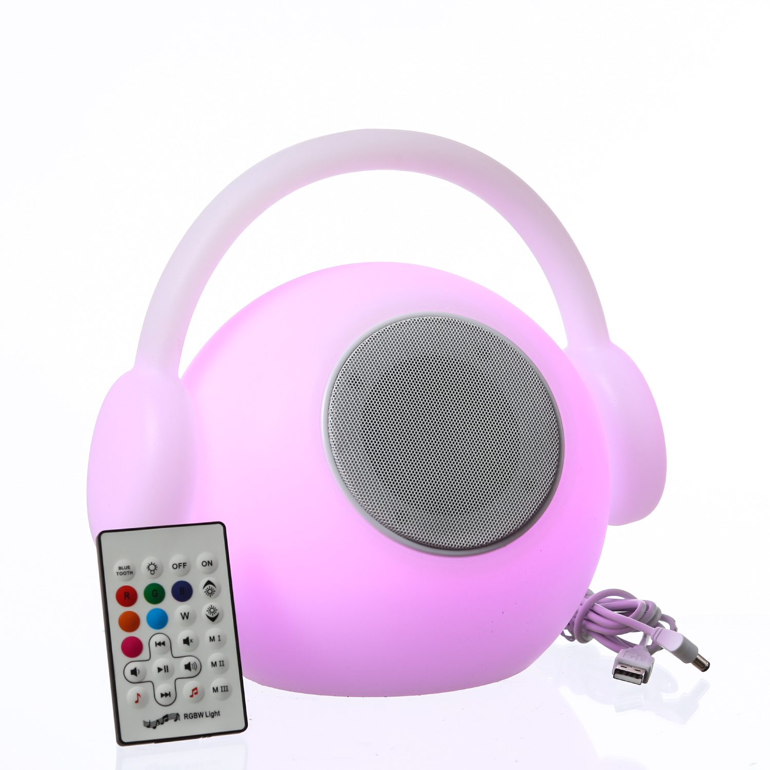 LED Tischleuchte mit Lautsprecher EVE - 15 farbwechselnde LED - H: 27cm - Fernbedienung - für Außen