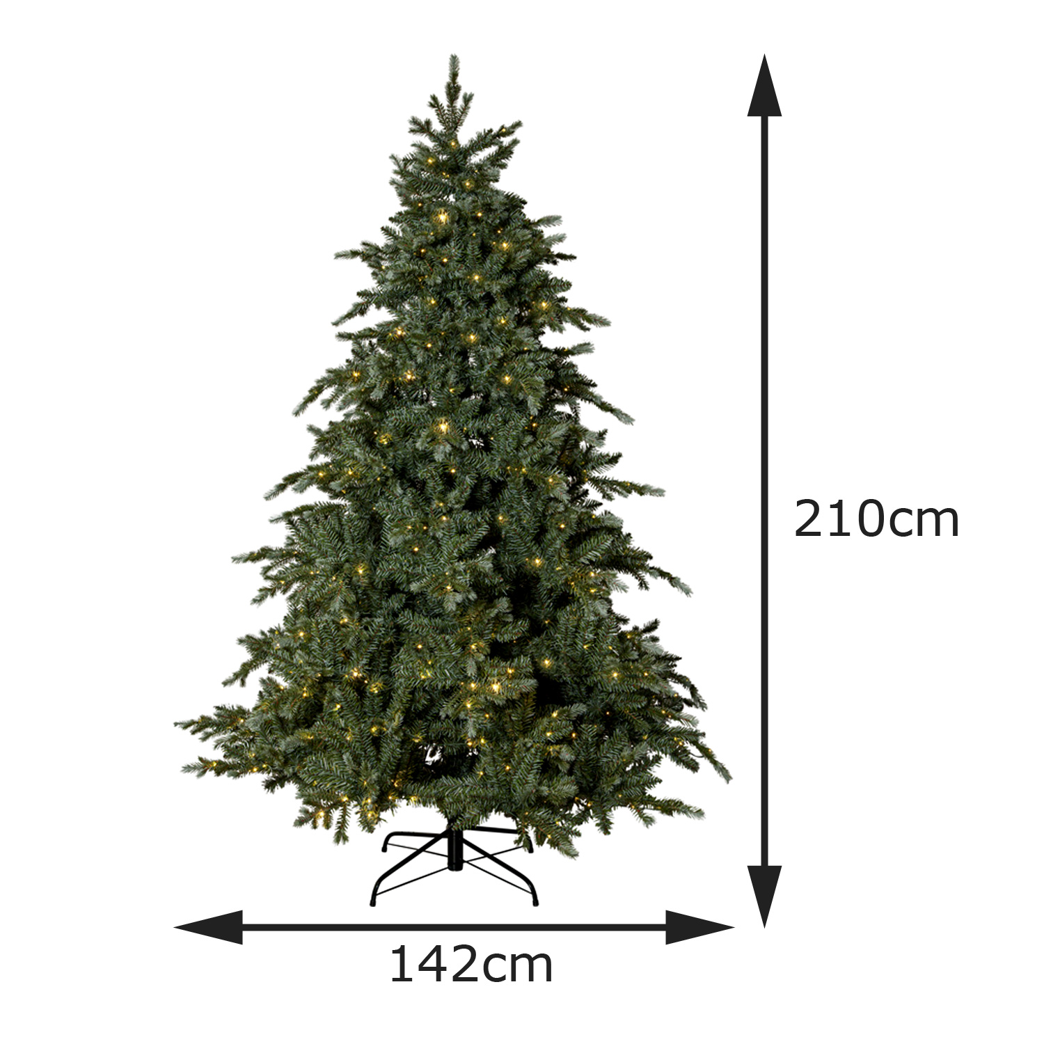 Weihnachtsbaum LARS beleuchtet mit 700 LED - 210cm - In/outdoor