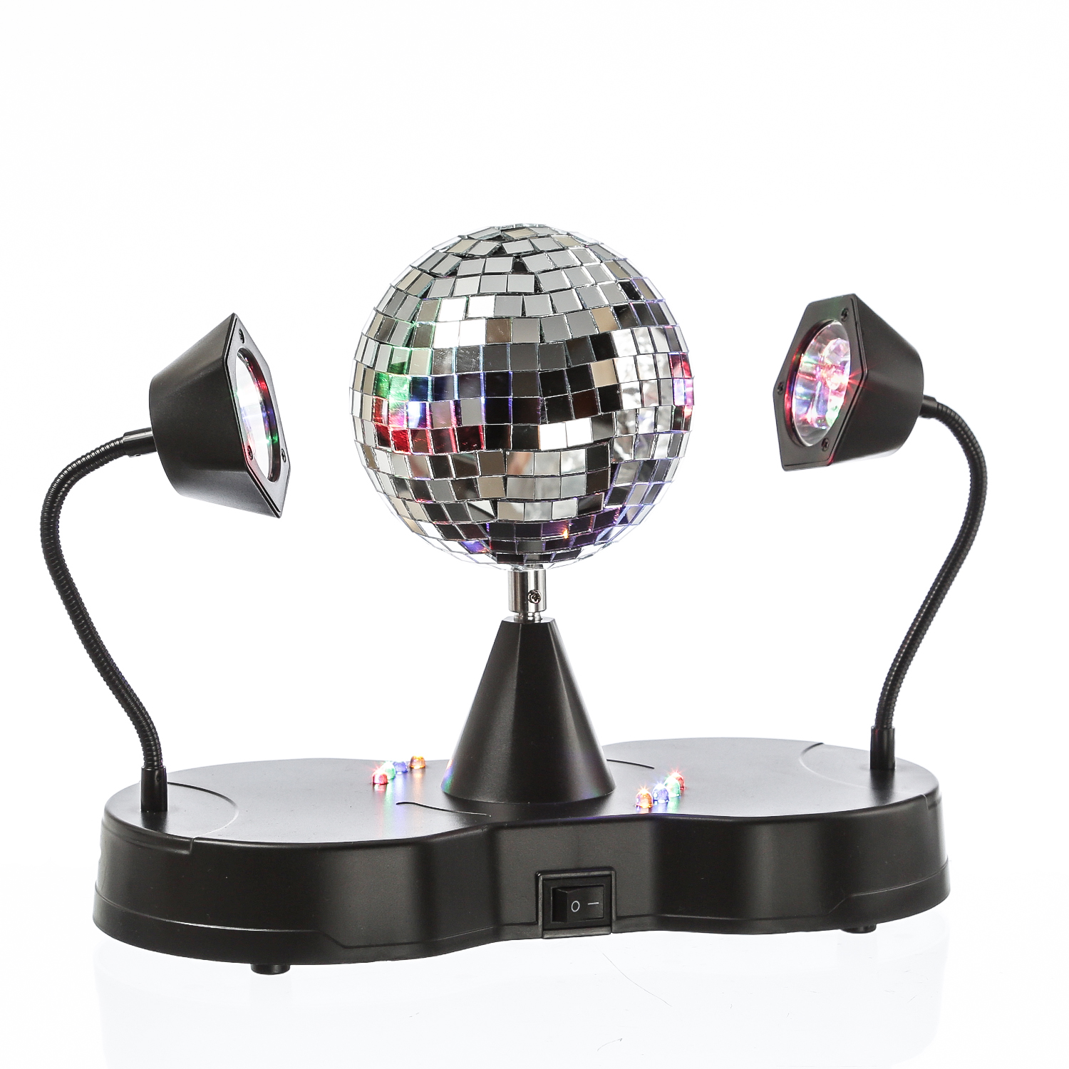 Spiegelkugel Base FLOWERPOWER mit Schwanenhals Spots USB