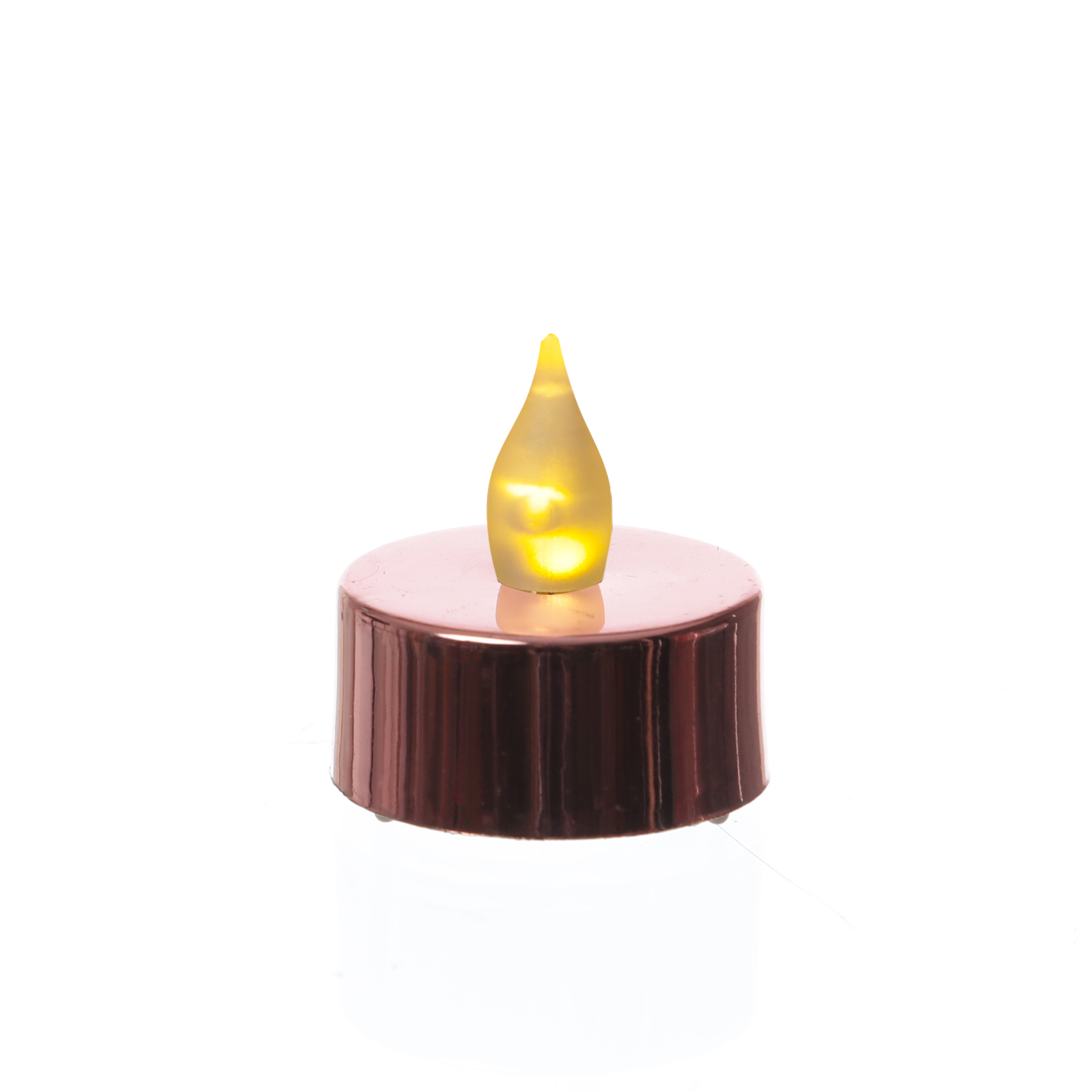 LED Teelicht - warmweiße flackernde Flamme - Batteriebetrieb - D: 3,8cm - rot - 6er Set