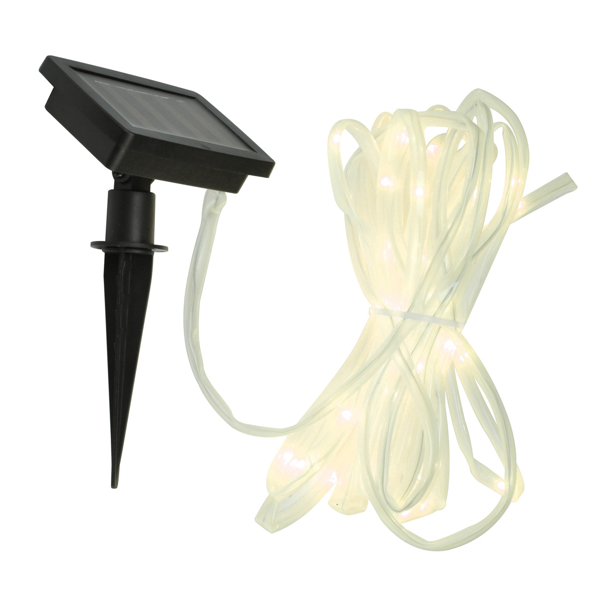 LED Solar Lichterschlauch - 50 warmweiße LED - inkl. Erdspieß - Außenbereich - L: 5m