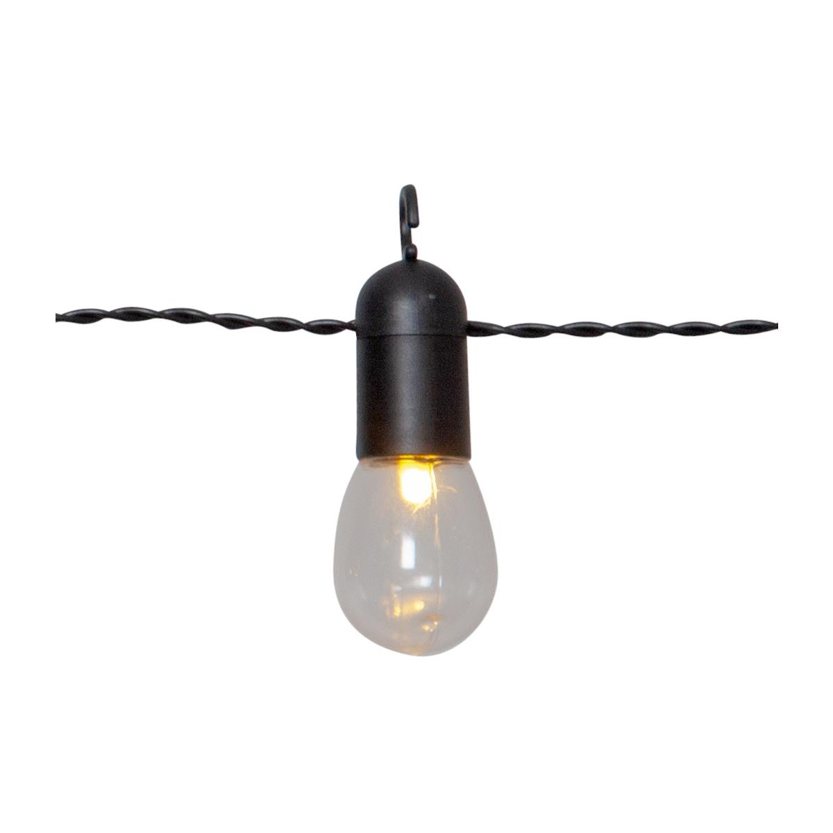 LED Partylichterkette - 16 kleine transparente Kugeln - L: 4,5m - schwarzes Kabel - outdoor