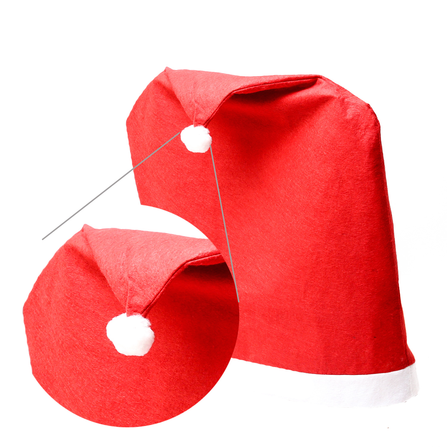 Stuhlhussen SANTA - Stuhlbezug als Weihnachtsmütze - L 50cm - H 60cm - rot - 10er Set