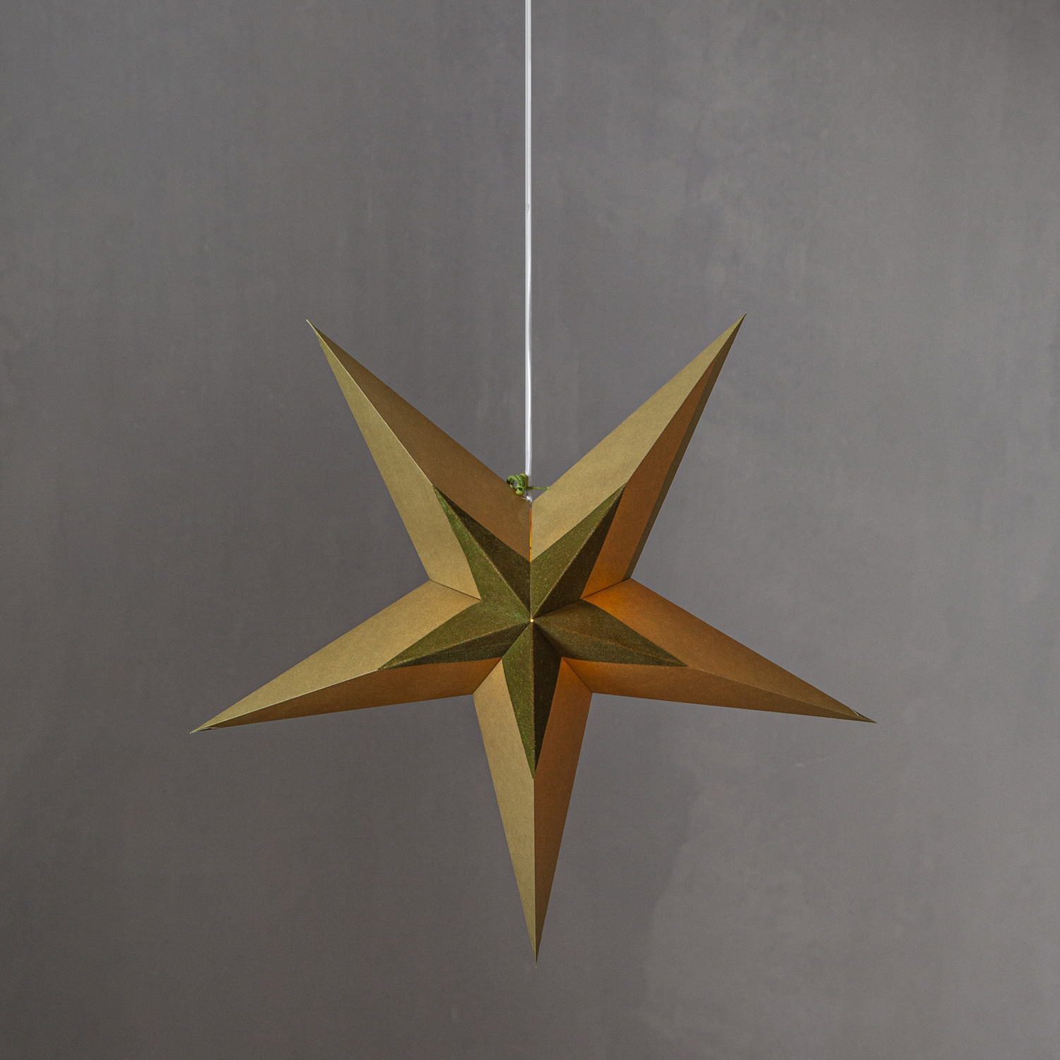 Papierstern Diva - hängend - D: 60cm - Samtstern - grün