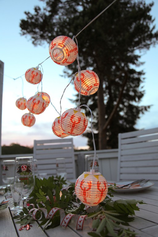 LED Lampion Lichterkette "Hummer" - 8 warmweiße LED - Batteriebetrieb - Timer - L: 1,40m