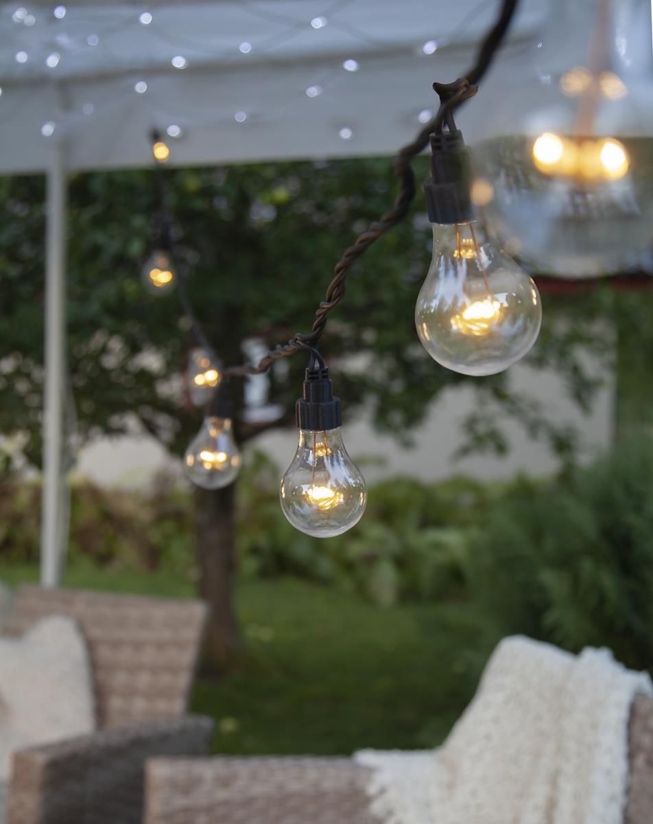 System LED Black - Lichterkette 10fach - erweiterbar - schwarzes Kabel - warmweiße LED Lampen - IP44