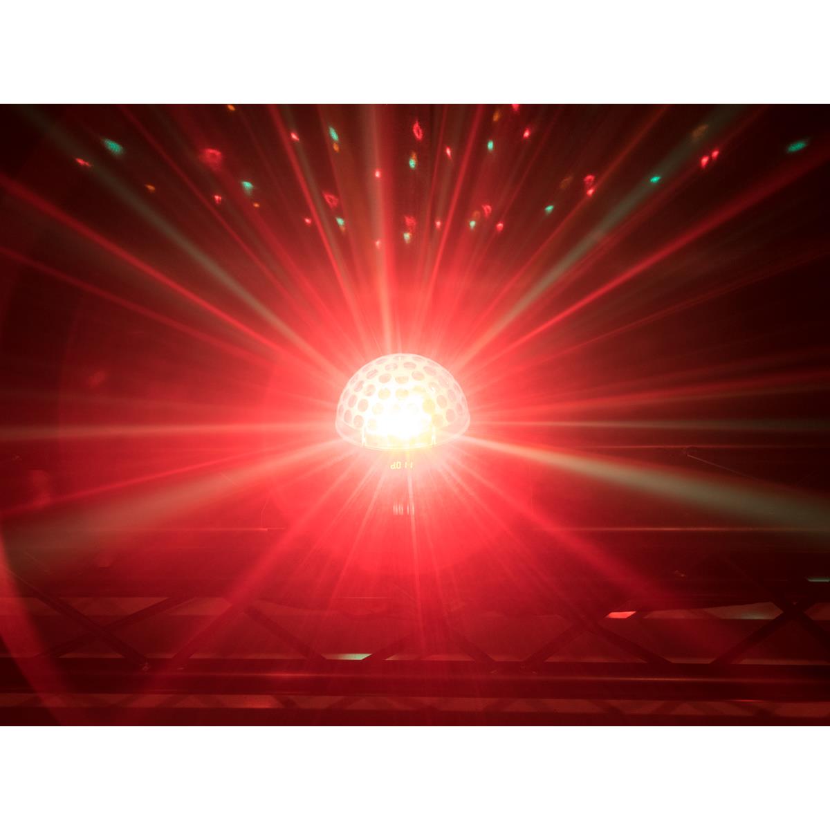 LED Kugel-Strahleneffekt "BC-6" - 360° Raumeffekt ähnlich Spiegelkugel - 5farbig - langsam & schnell