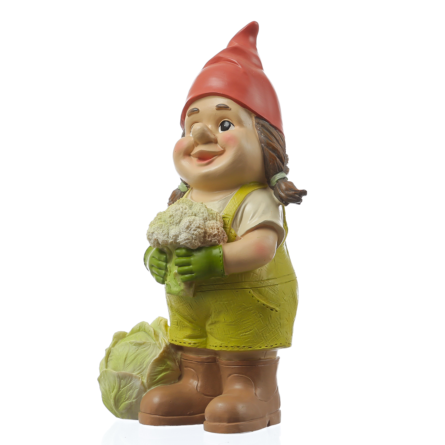 Gartenzwerg MAGDA - Zwerg mit Gemüse - Gartenfigur - Polyresin - H: 29cm - bunt