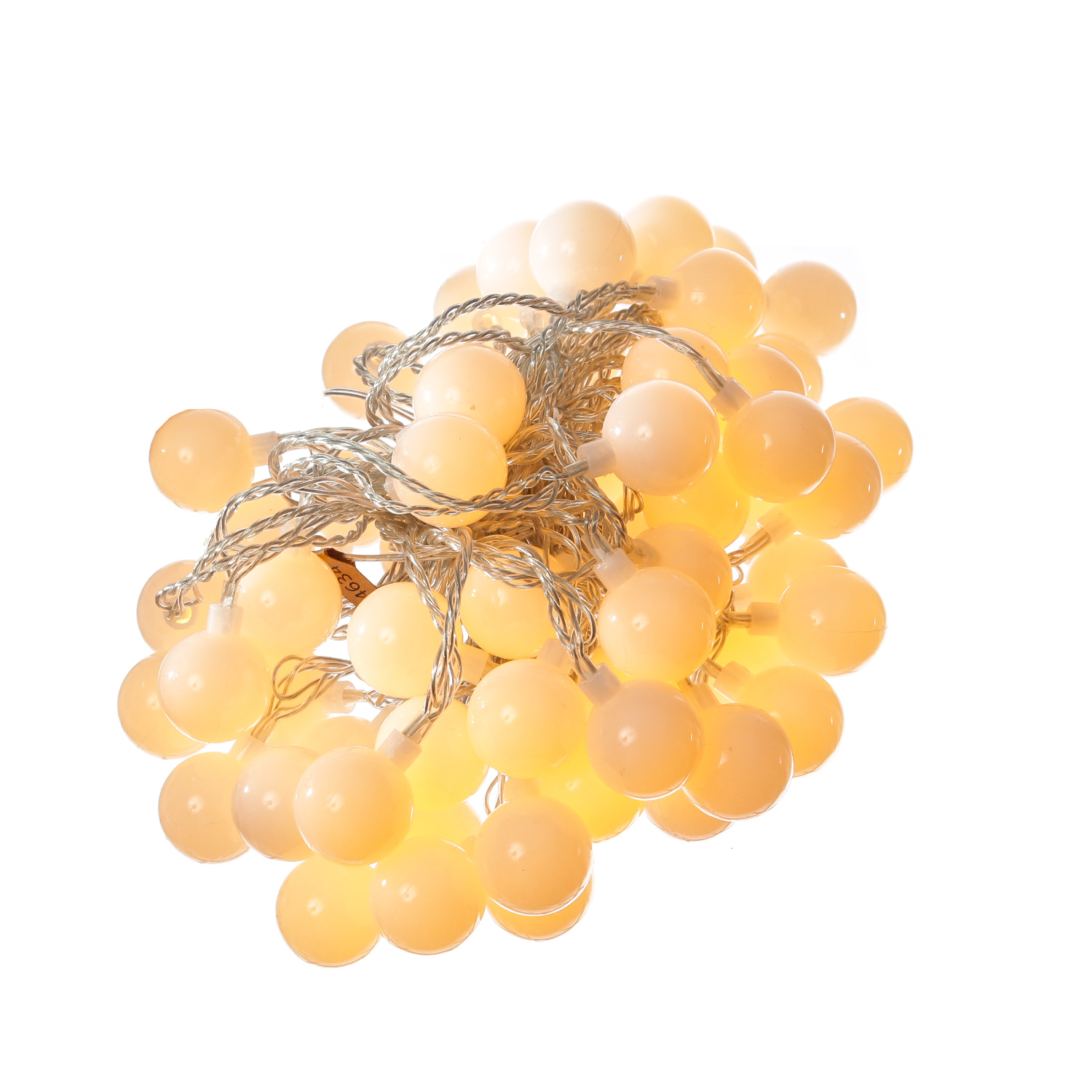 LED Lichterkette BERRY TWINKLE - 60 weiße XL Kugeln - 8 Funktionen - Timer - L:9m - für Außen