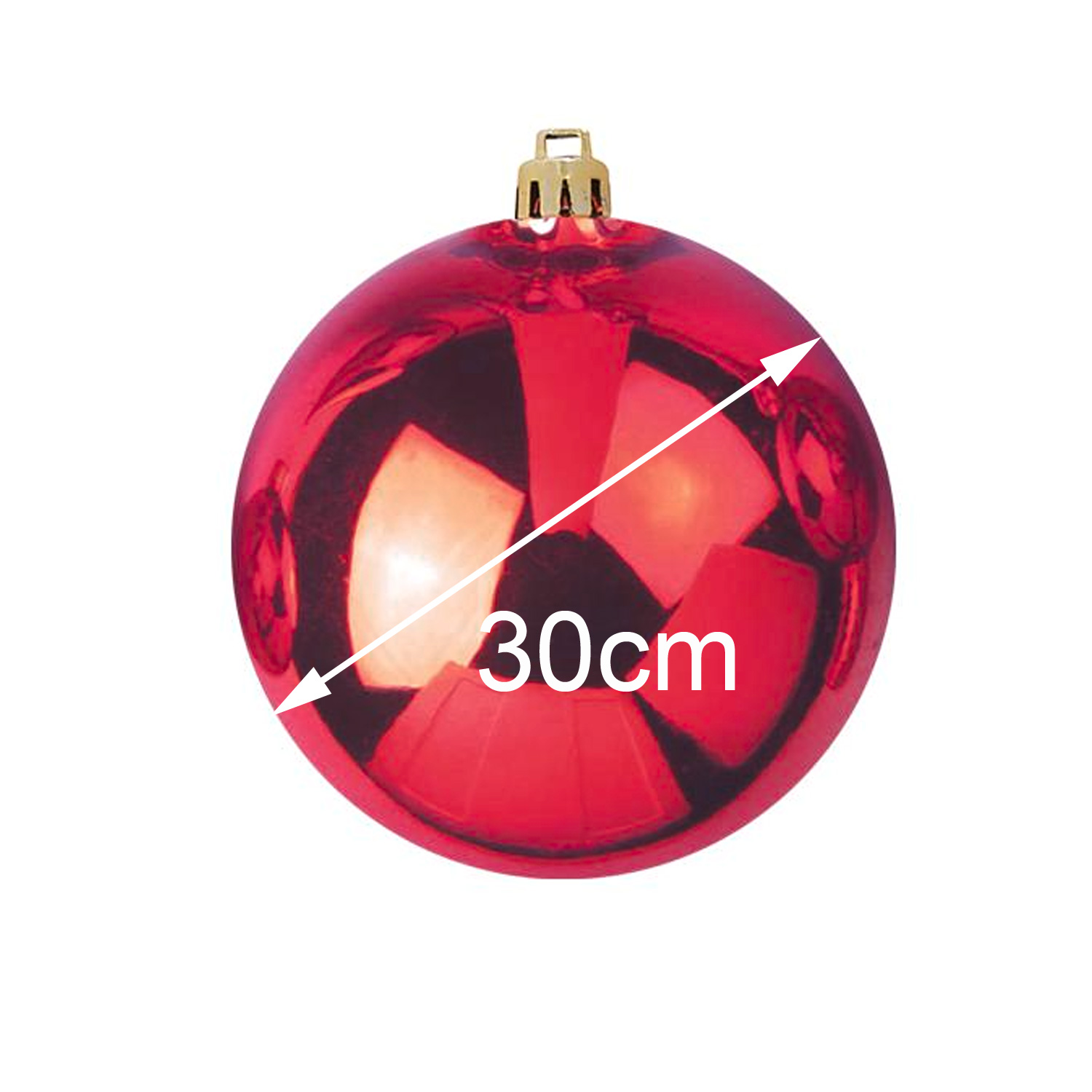 XL Dekokugel 30cm - Baumkugel - rot glänzend - Innen&amp;Außen - robustes Polyethylen