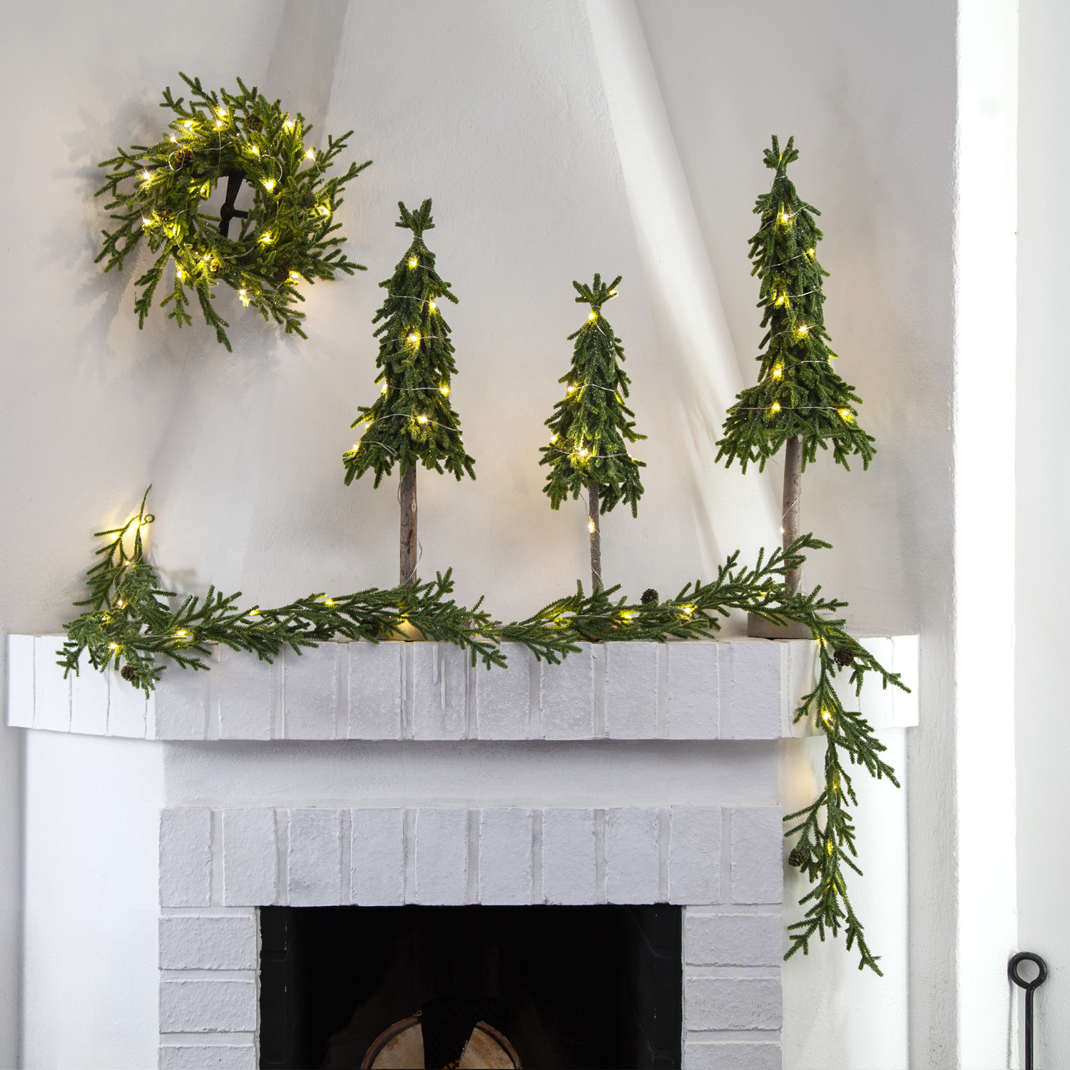LED Tannenbaum Lummer - stehend - Tischbaum - 20 warmweiße LED - H: 65cm - Batteriebetrieb - grün
